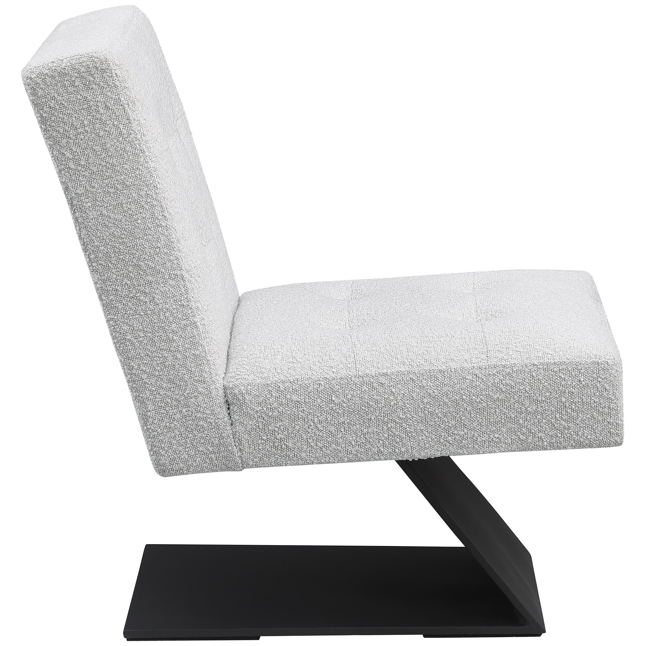 Meridian Zeal Cream Boucle Fabric Accent Chair