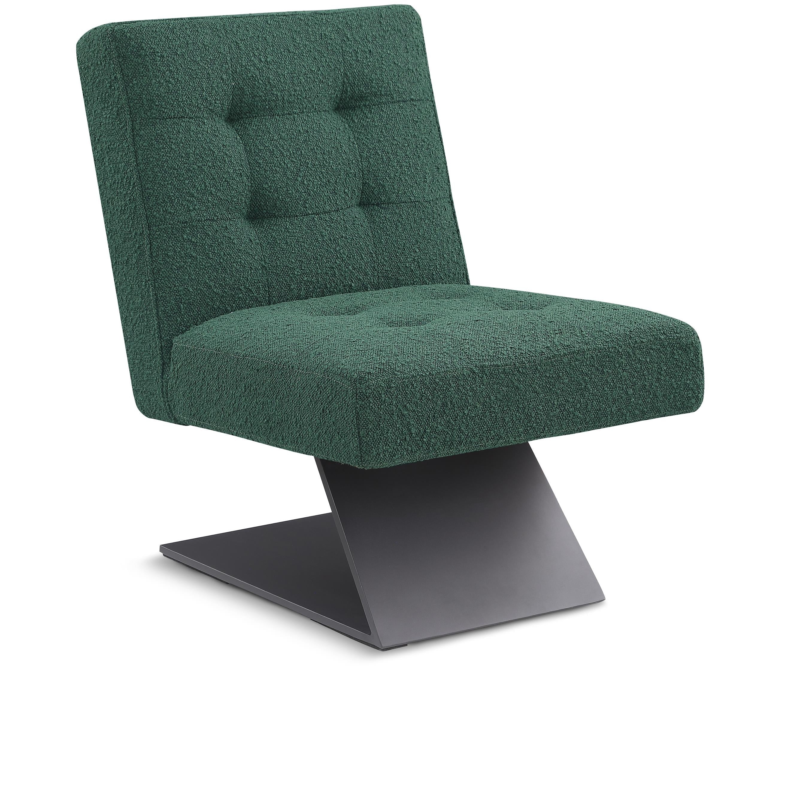 Meridian Zeal Green Boucle Fabric Accent Chair