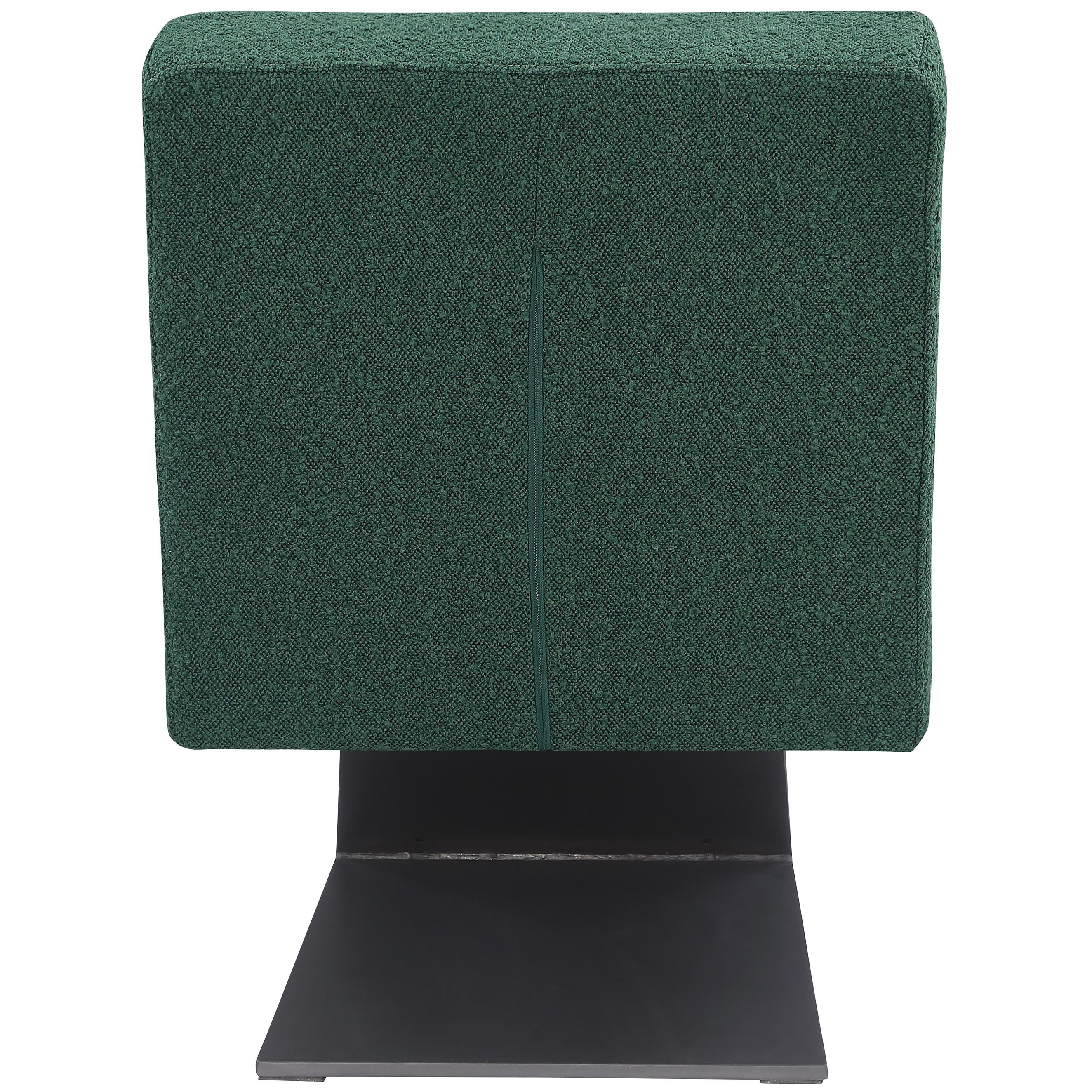 Meridian Zeal Green Boucle Fabric Accent Chair