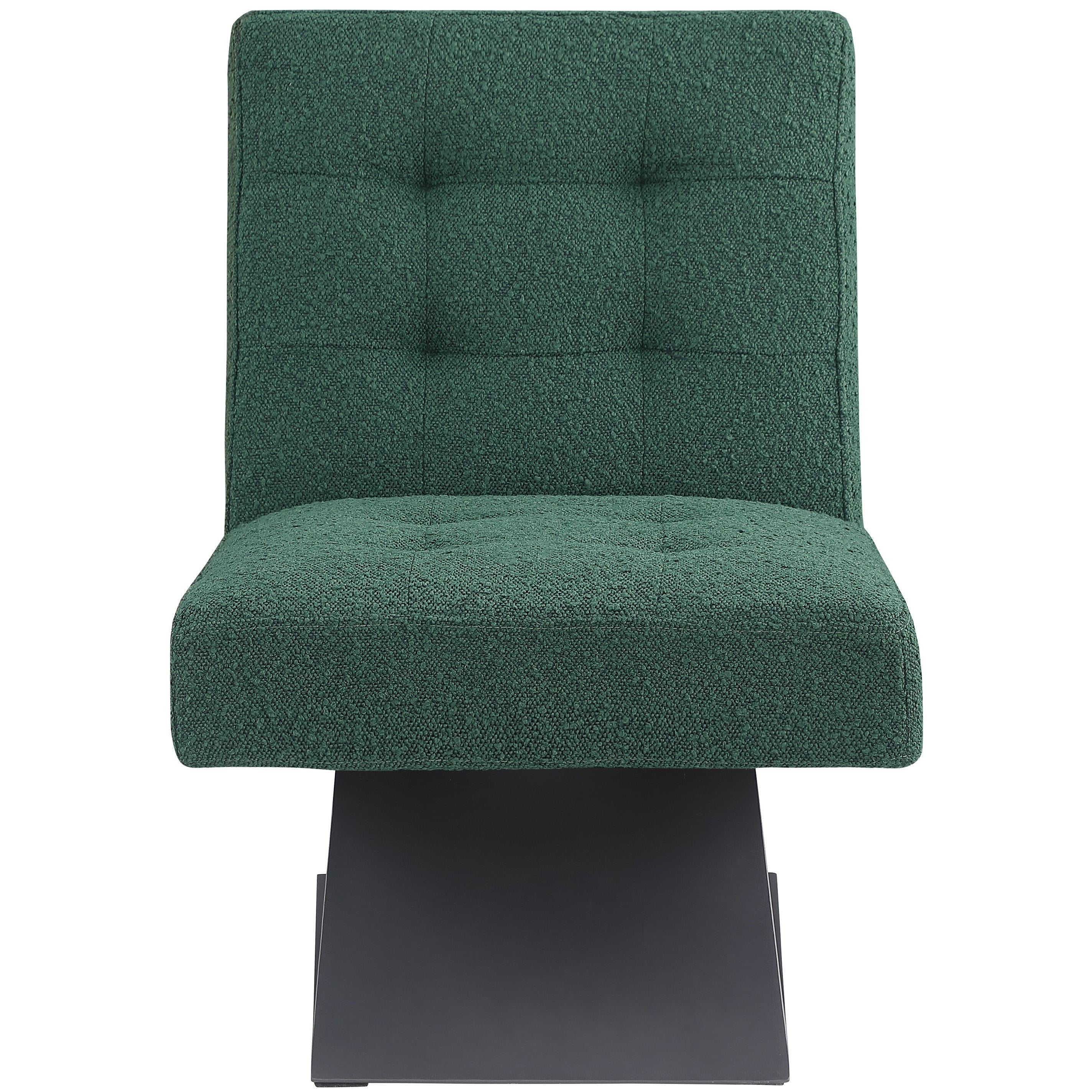 Meridian Zeal Green Boucle Fabric Accent Chair