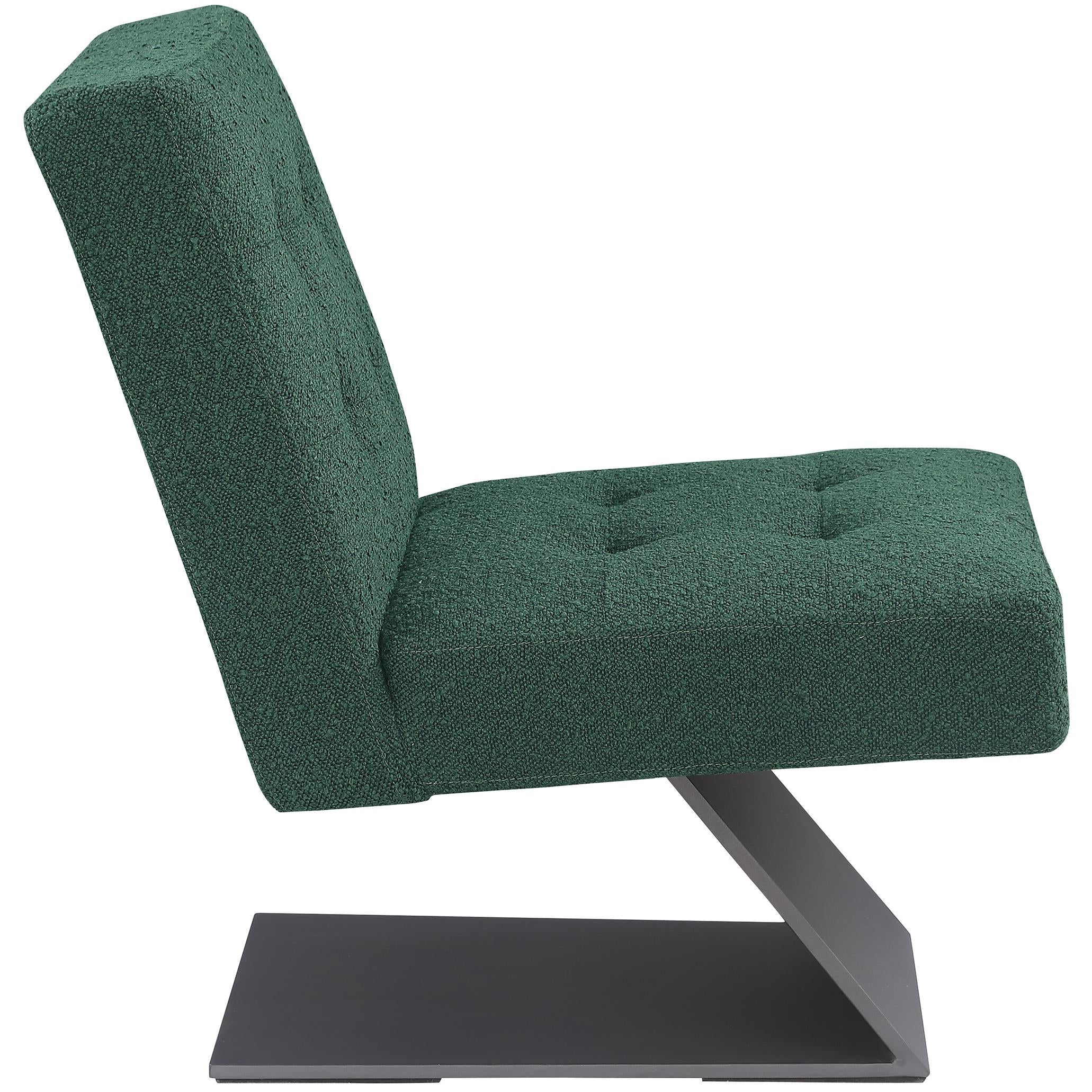 Meridian Zeal Green Boucle Fabric Accent Chair