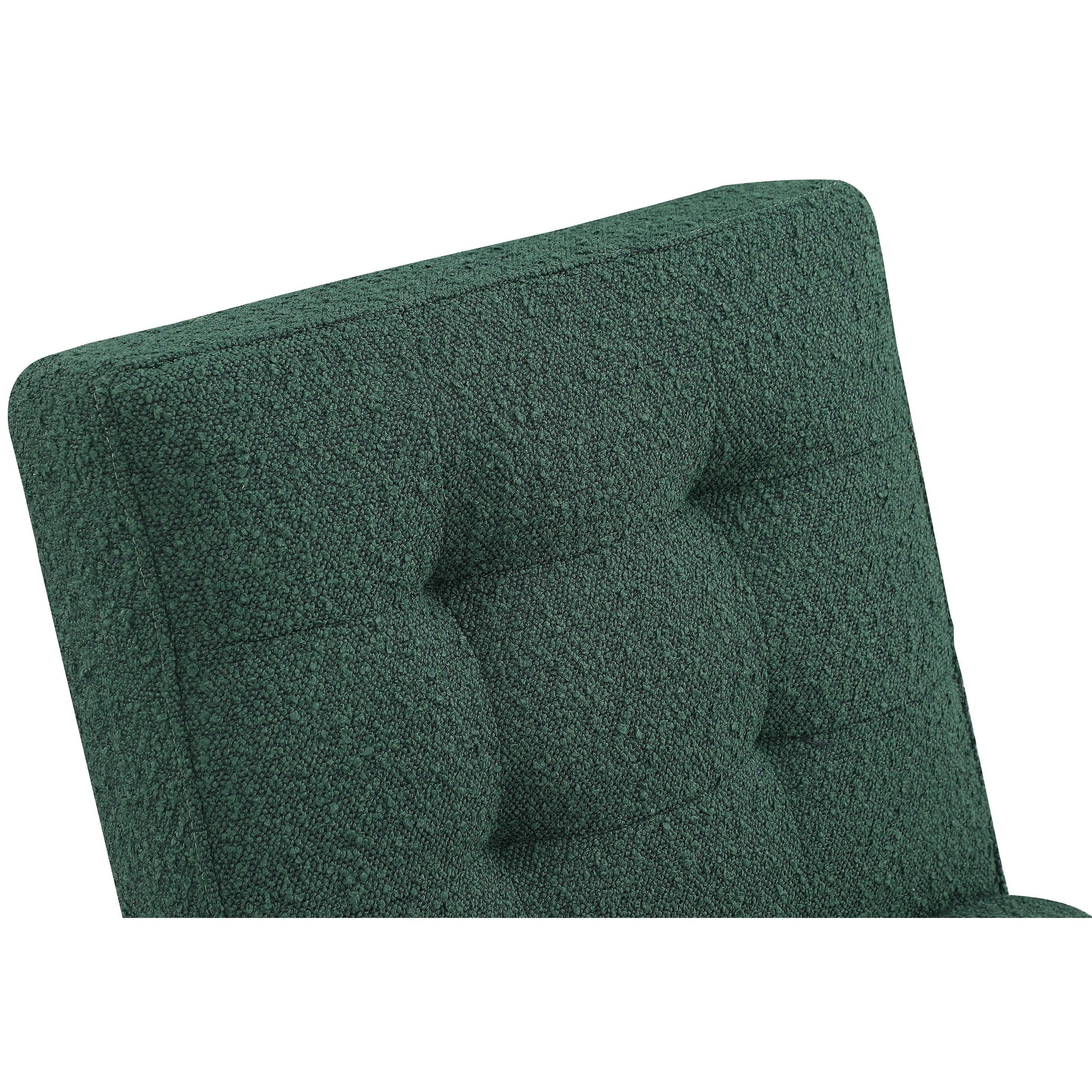 Meridian Zeal Green Boucle Fabric Accent Chair