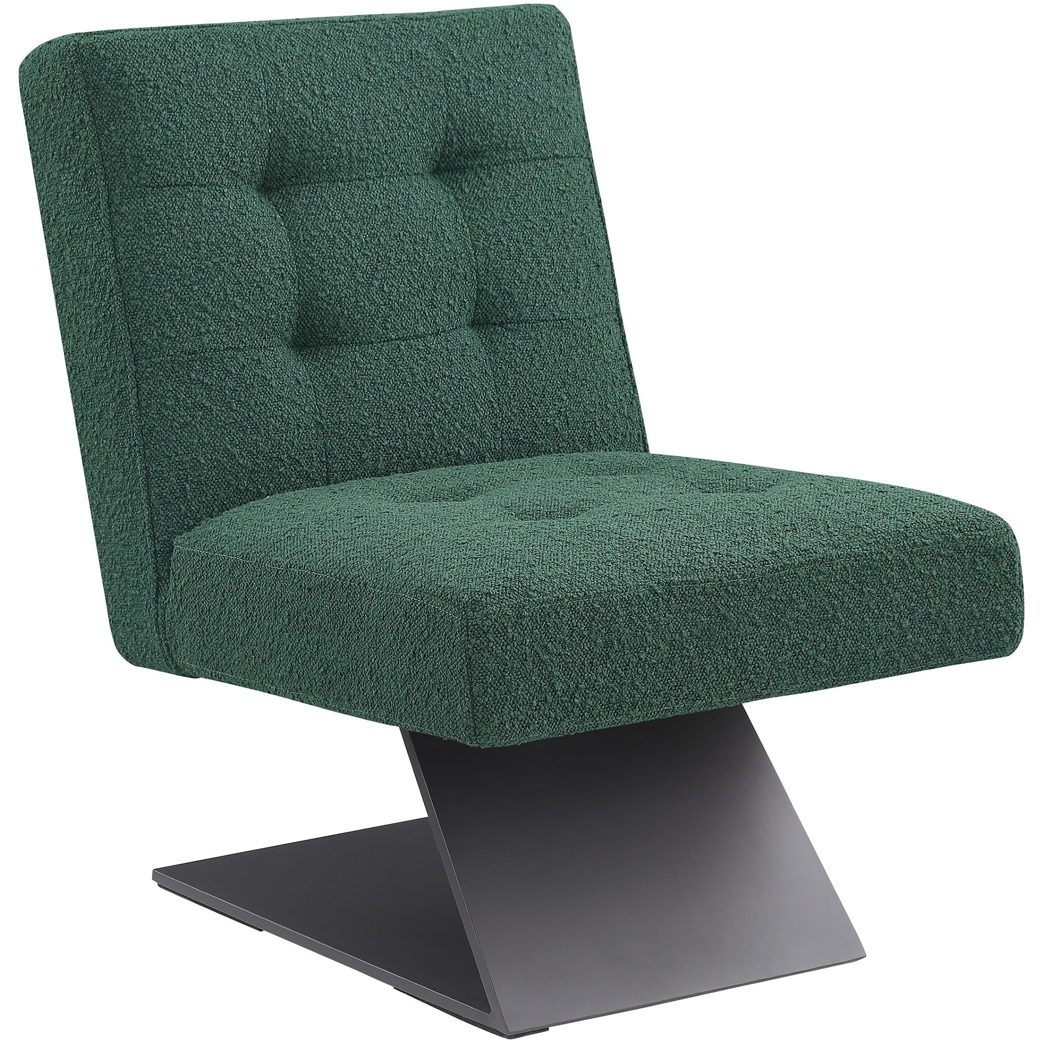 Meridian Zeal Green Boucle Fabric Accent Chair