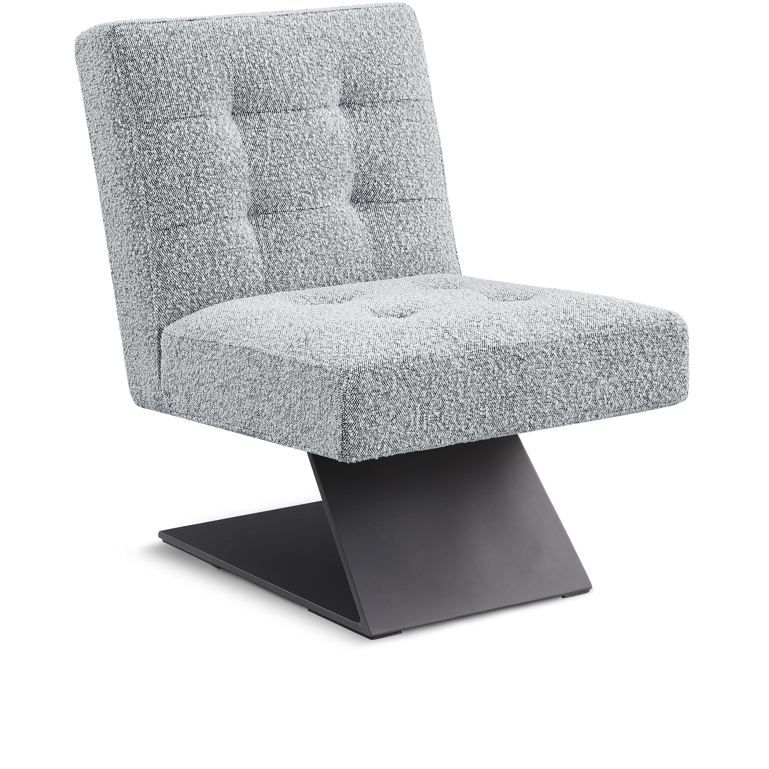 Meridian Zeal Grey Boucle Fabric Accent Chair