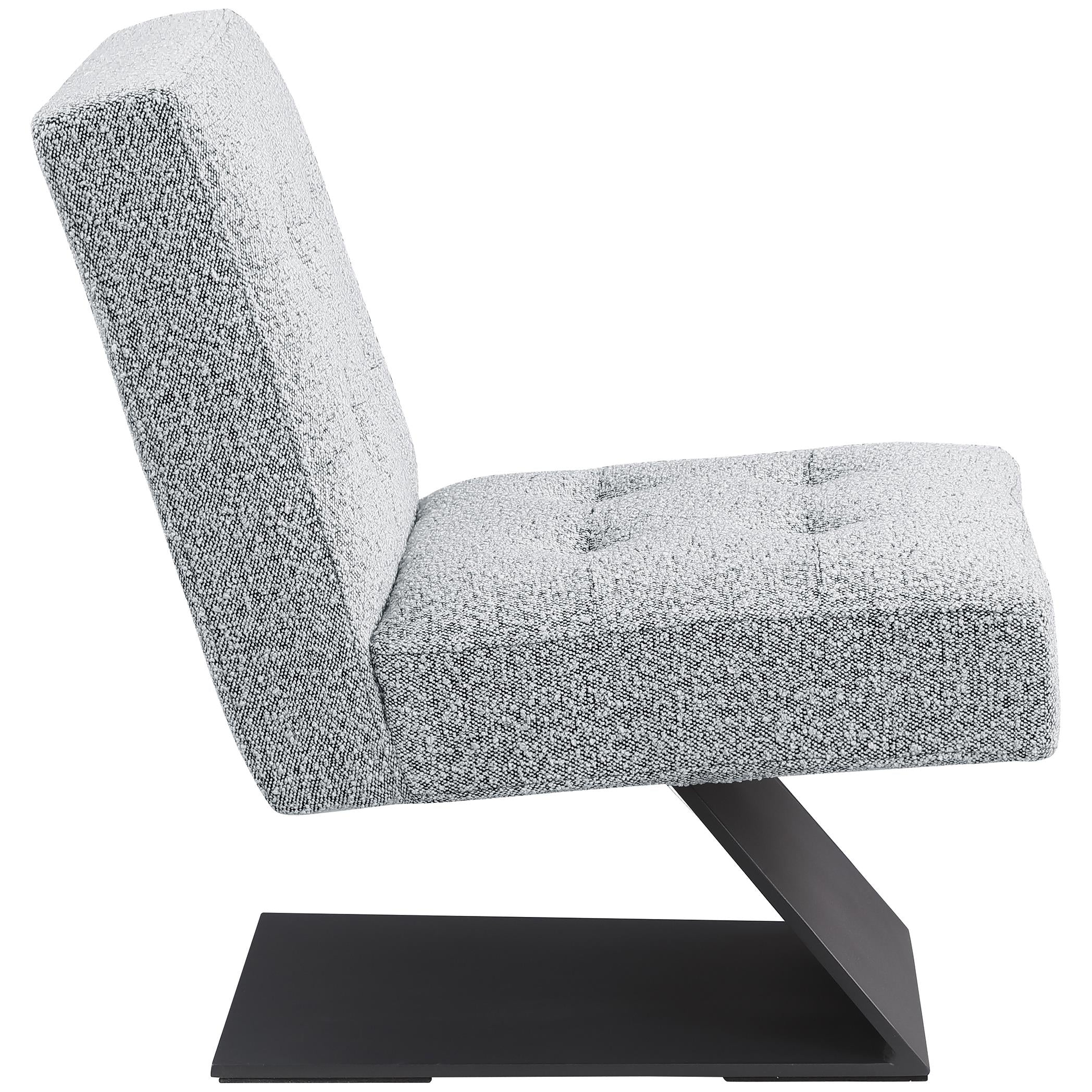 Meridian Zeal Grey Boucle Fabric Accent Chair