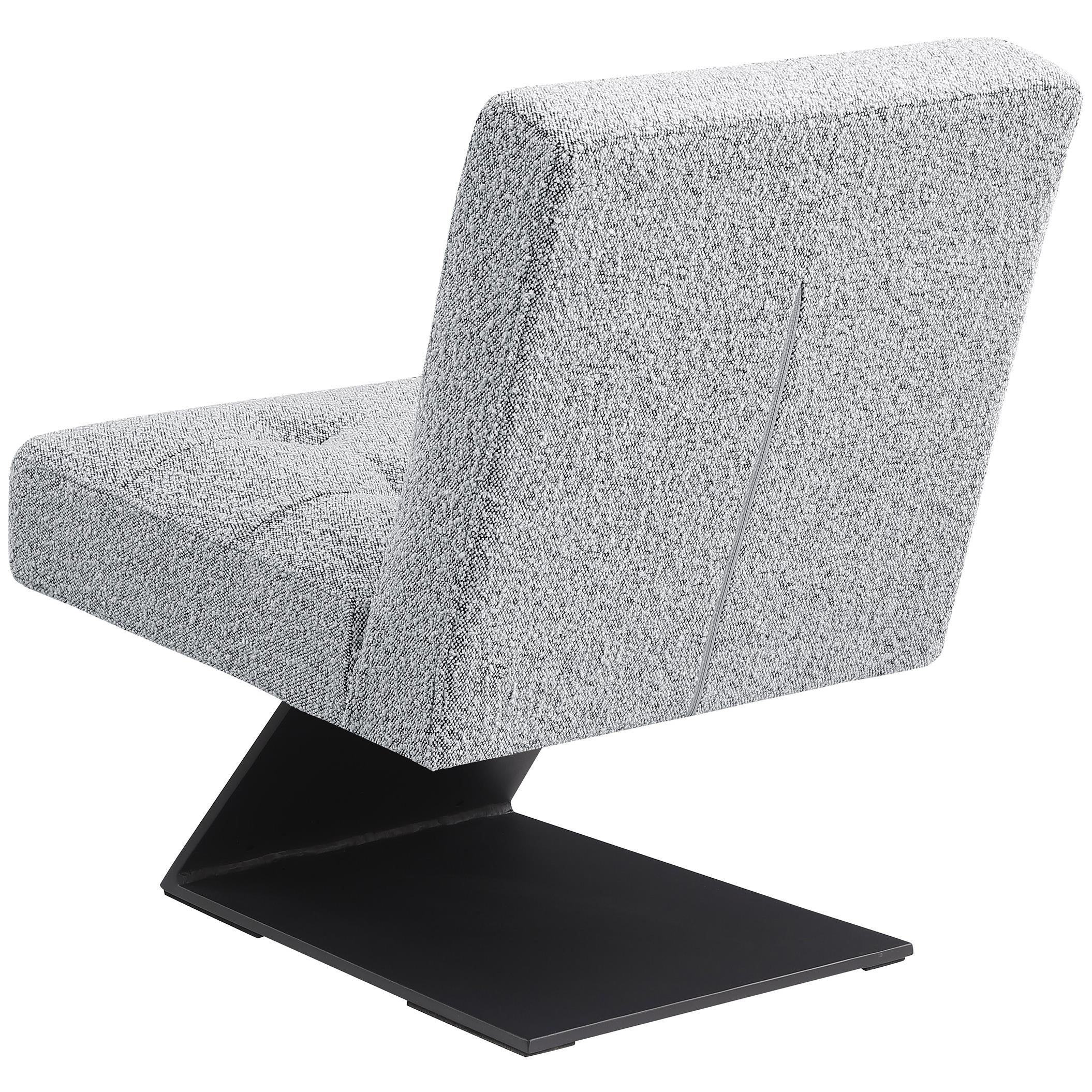 Meridian Zeal Grey Boucle Fabric Accent Chair