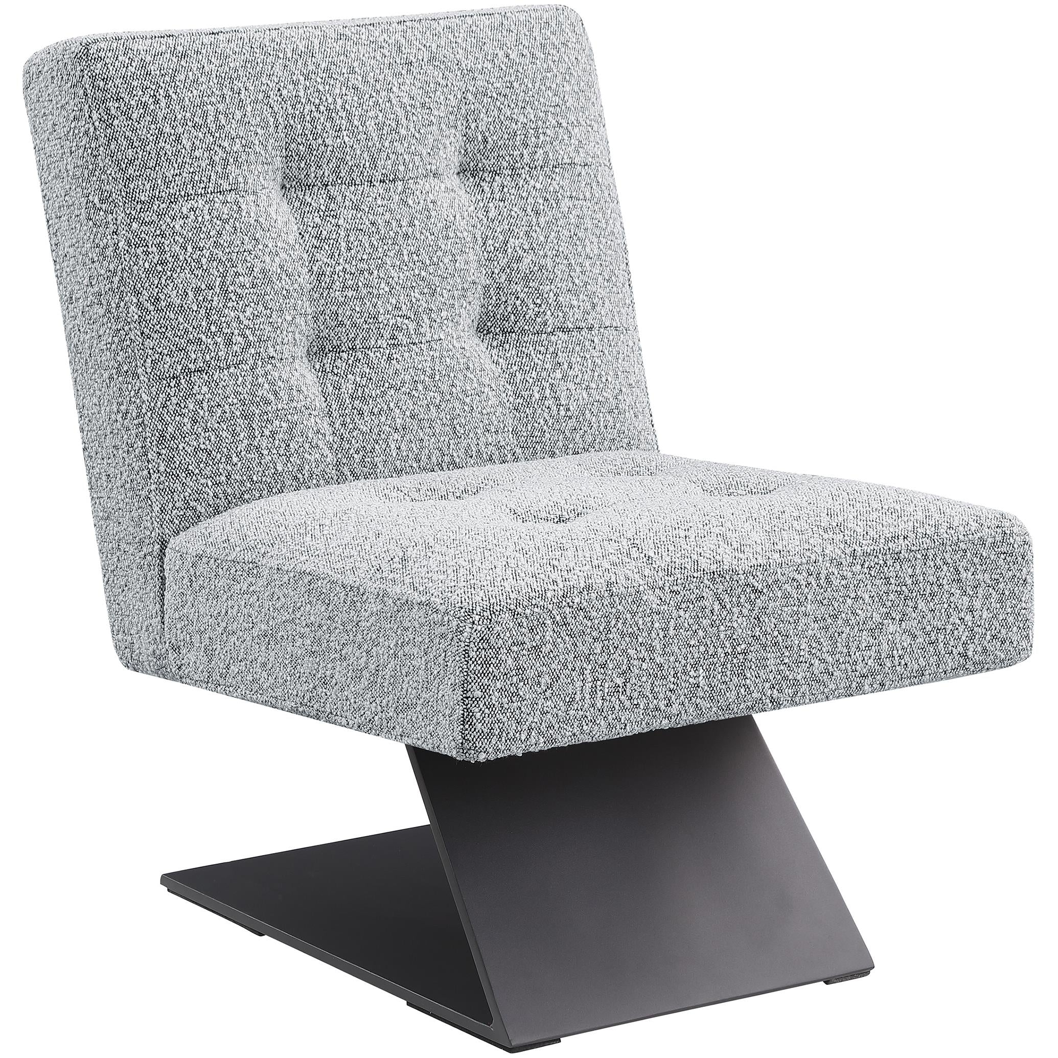 Meridian Zeal Grey Boucle Fabric Accent Chair