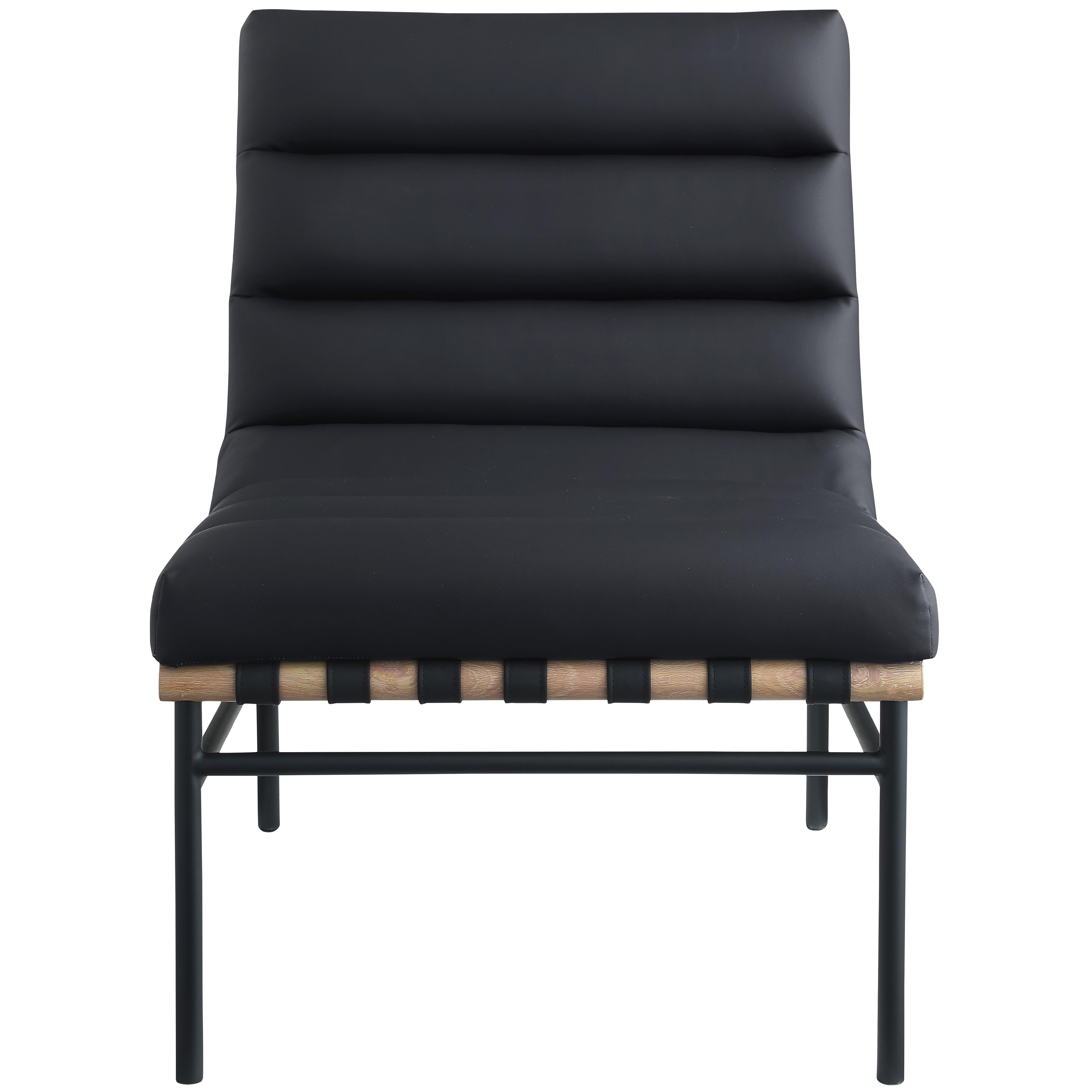 Meridian Burke Black Vegan Leather Accent Chair