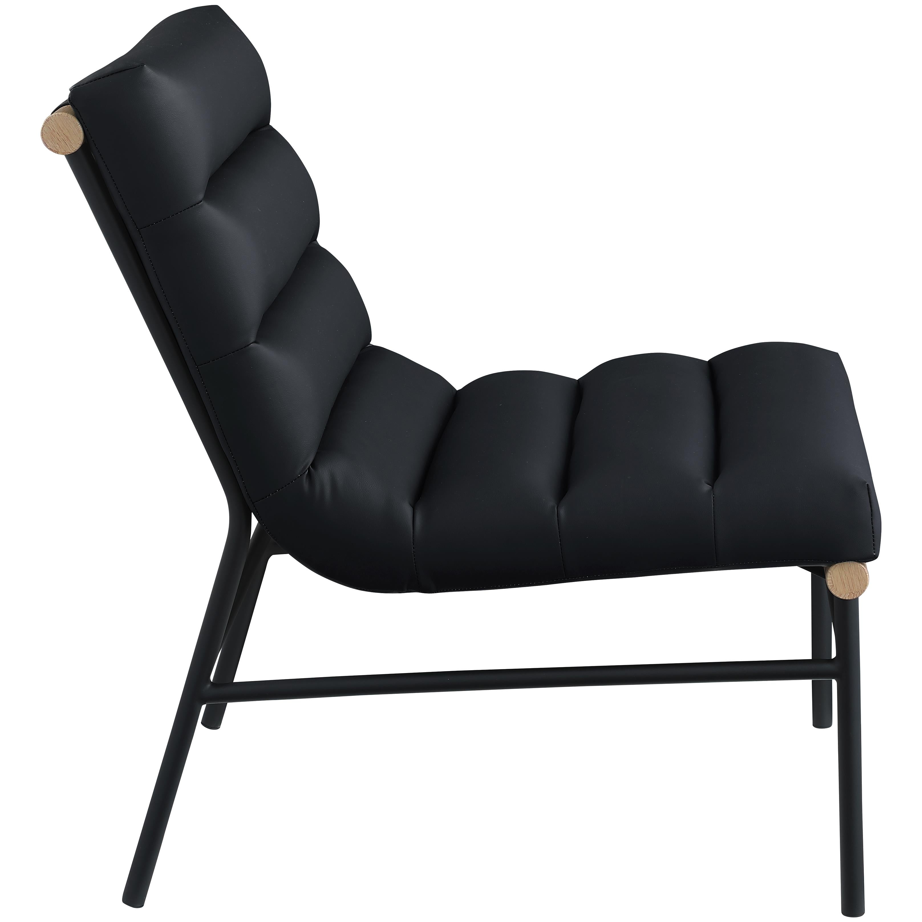 Meridian Burke Black Vegan Leather Accent Chair