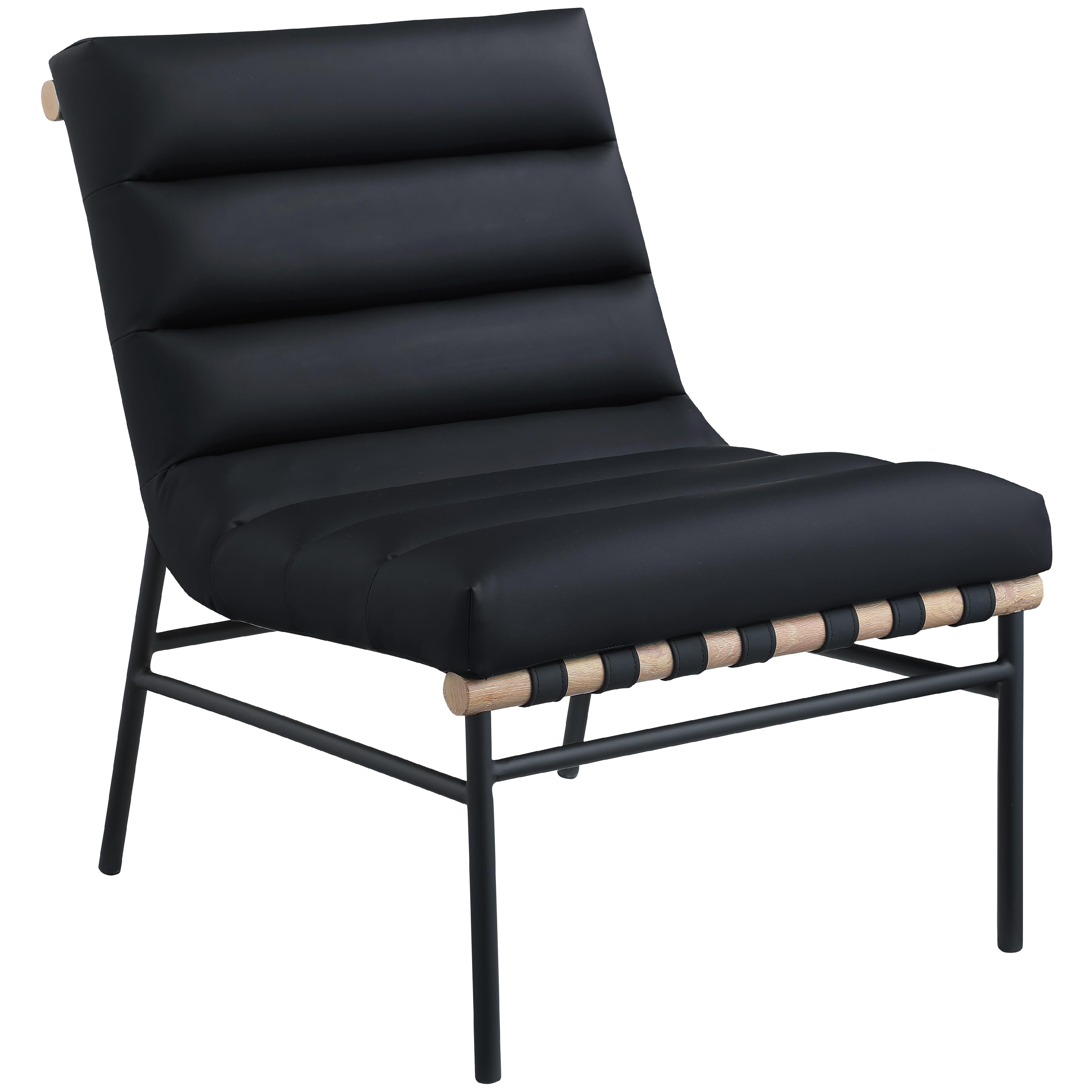 Meridian Burke Black Vegan Leather Accent Chair