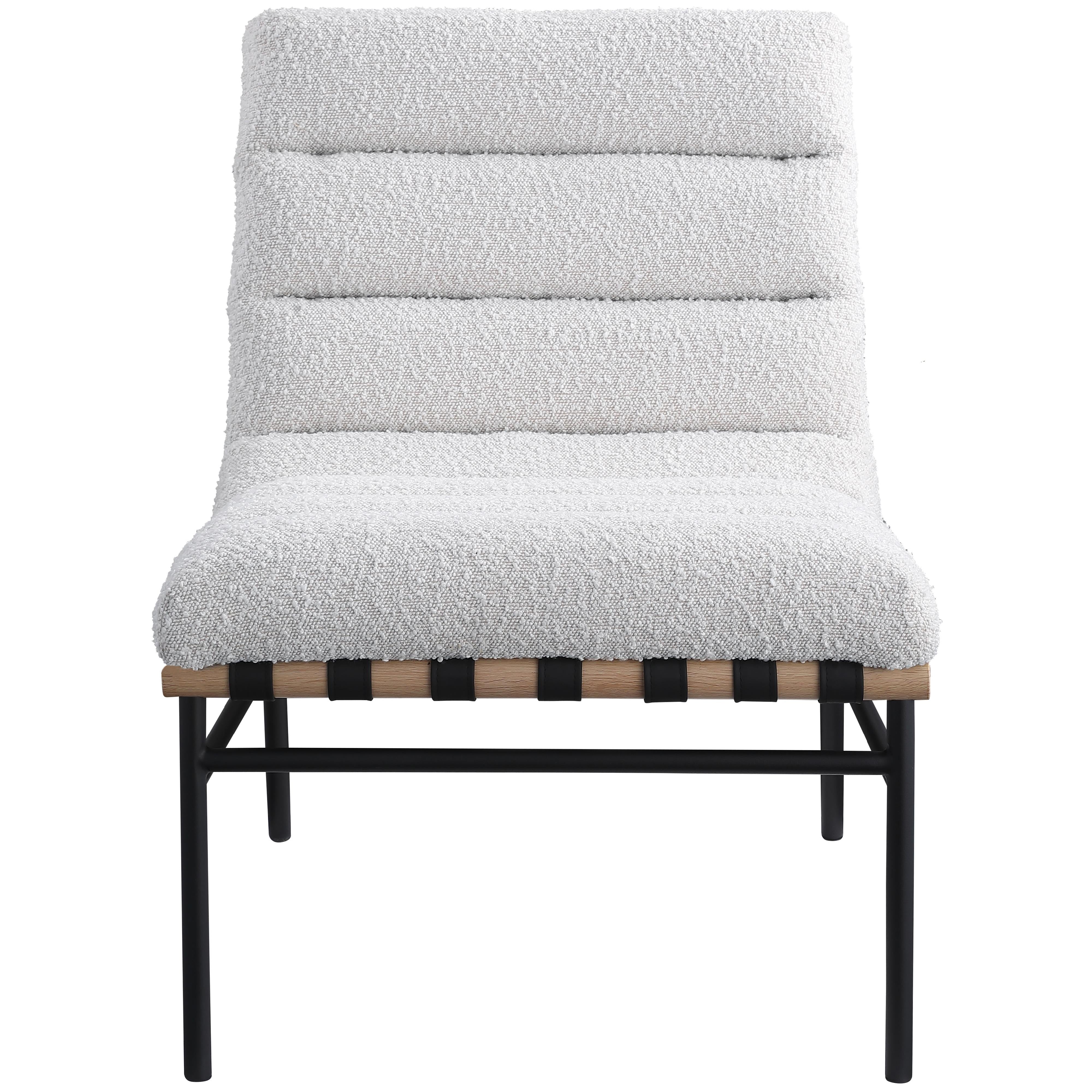 Meridian Burke Cream Boucle Fabric Accent Chair