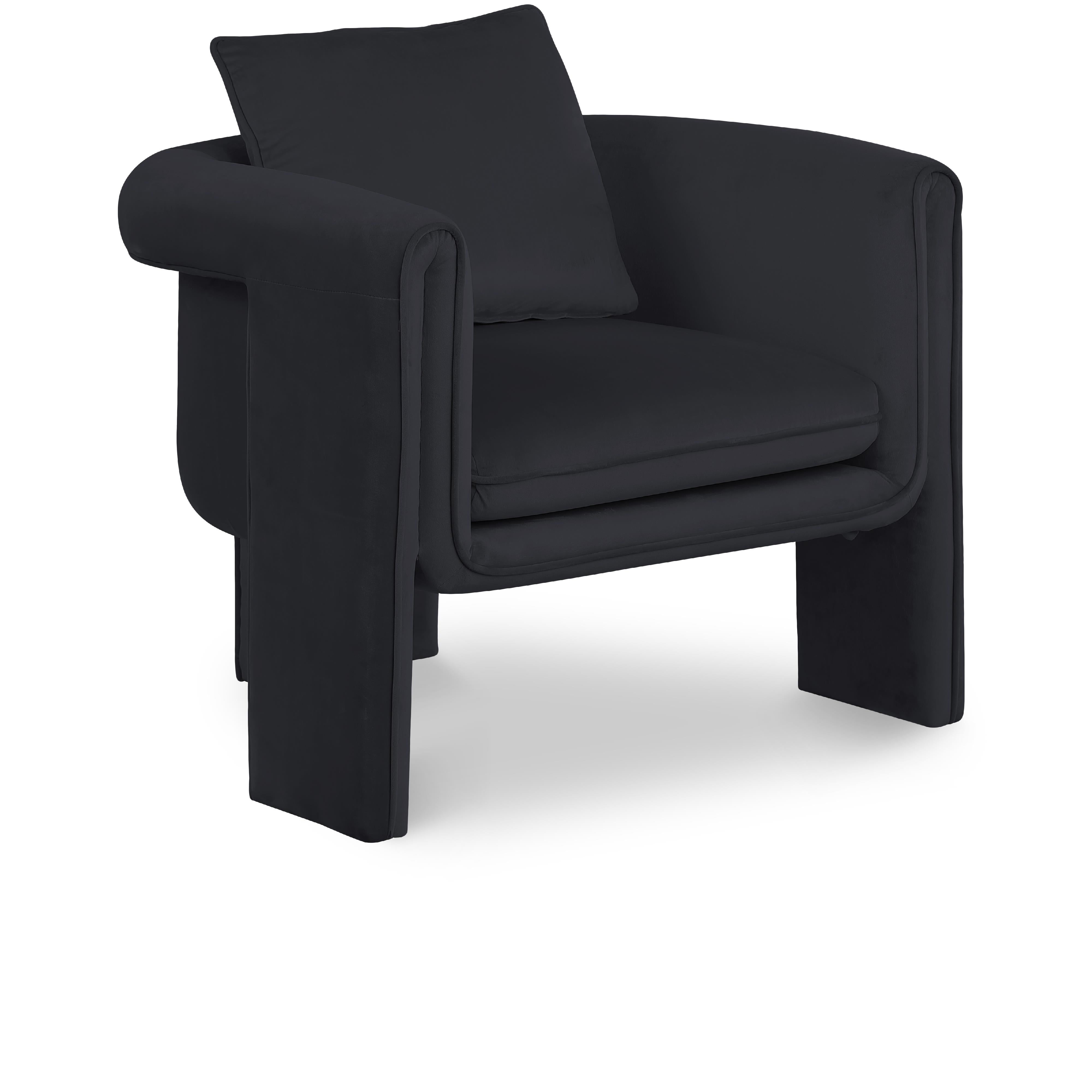 Meridian Sloan Black Velvet Accent Chair