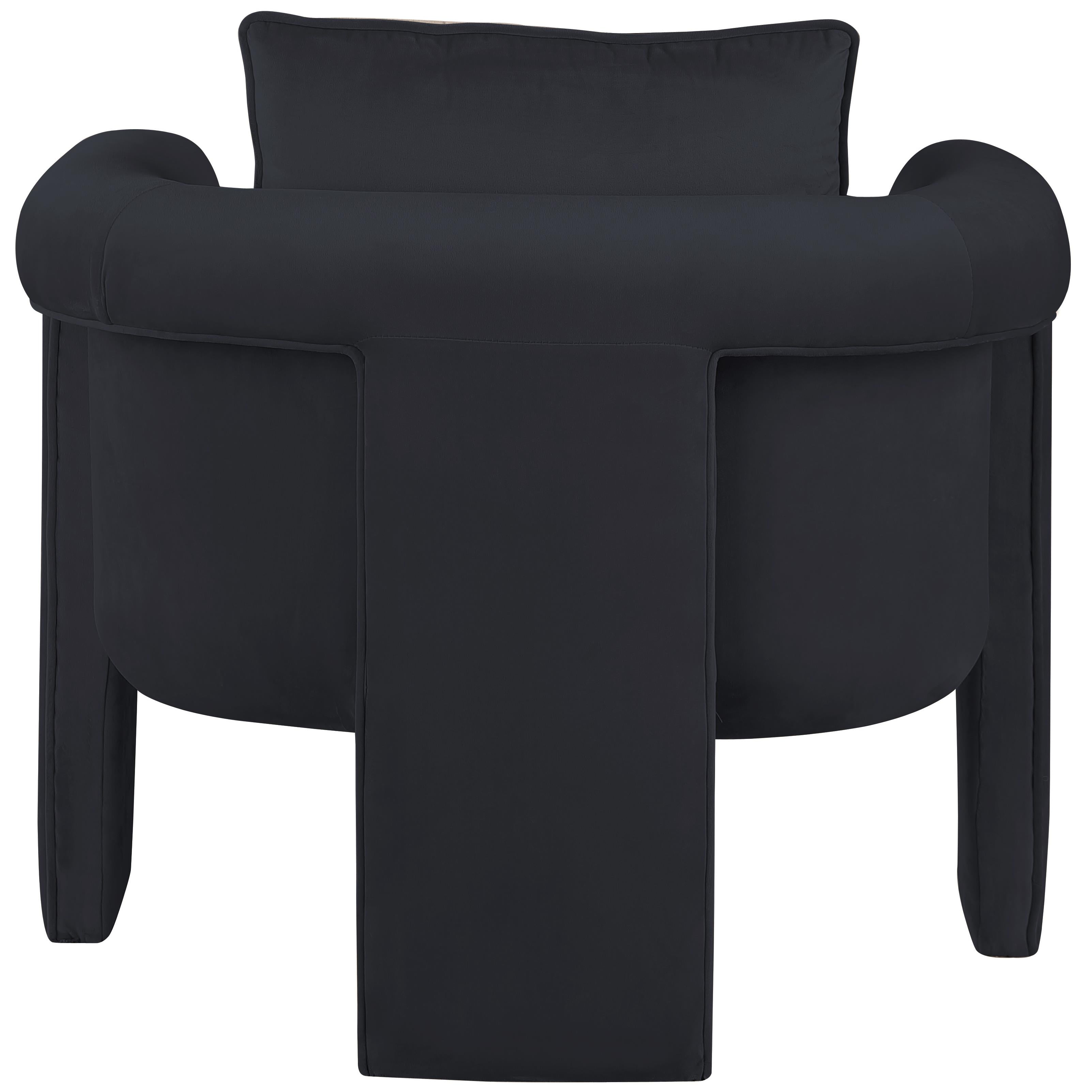 Meridian Sloan Black Velvet Accent Chair