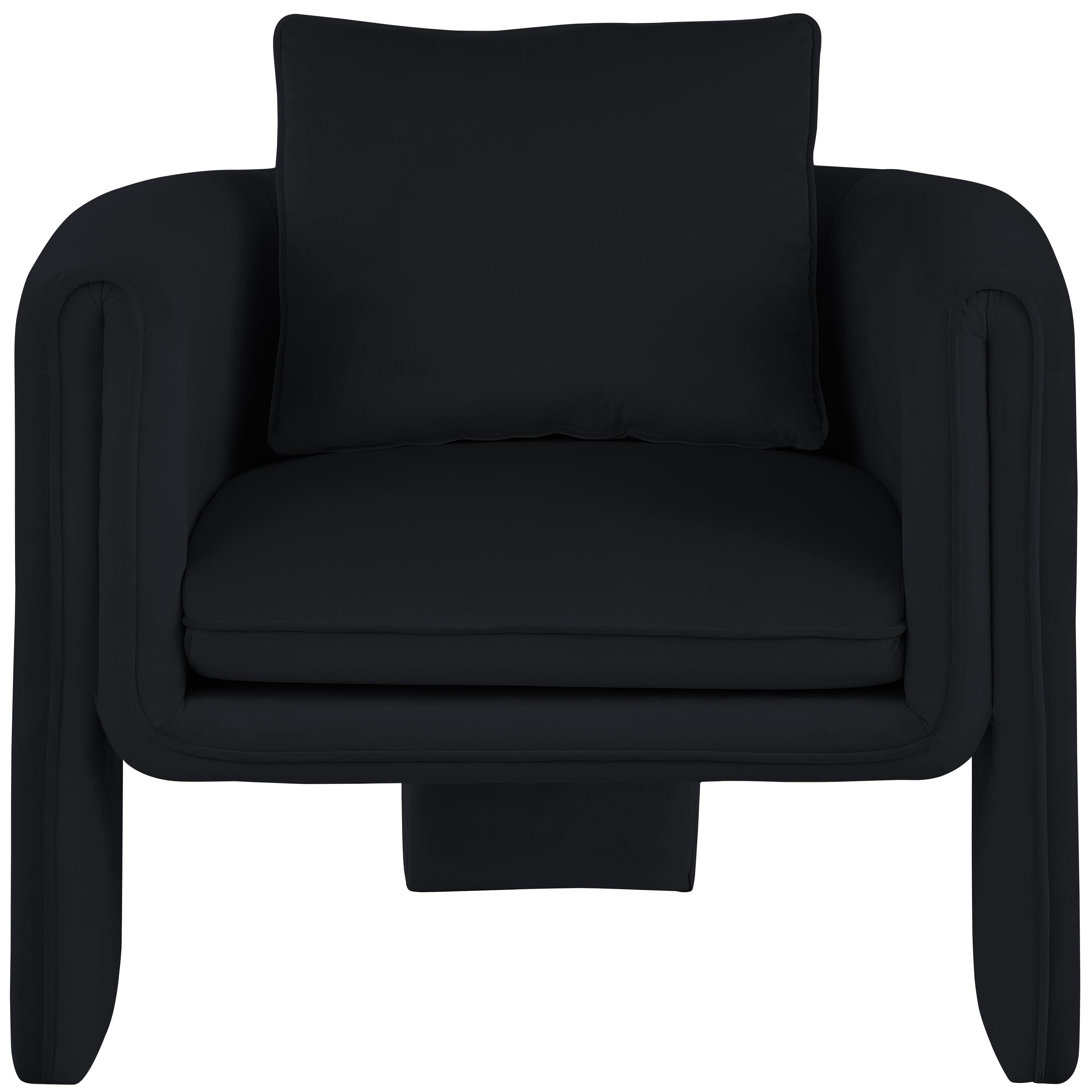 Meridian Sloan Black Velvet Accent Chair