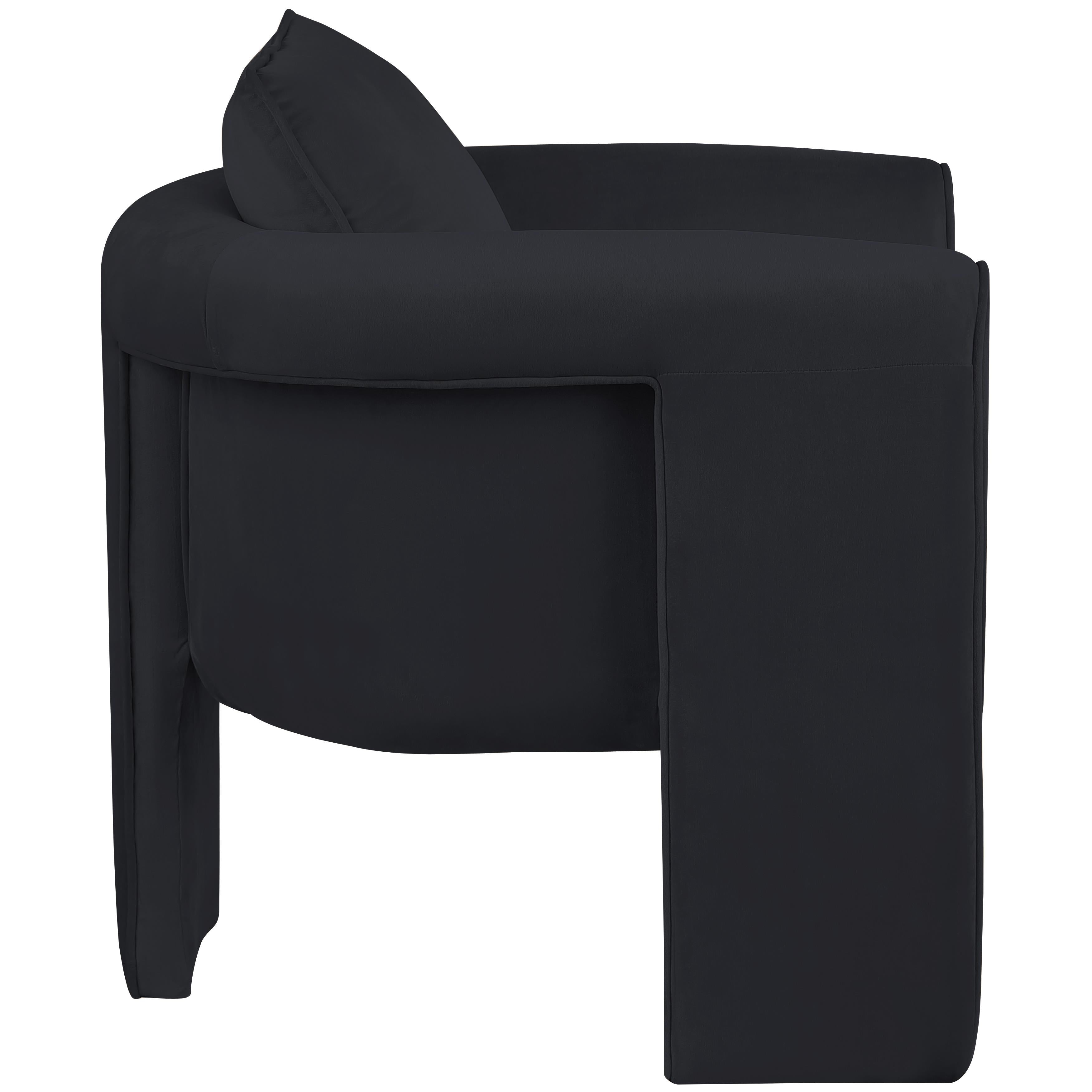 Meridian Sloan Black Velvet Accent Chair