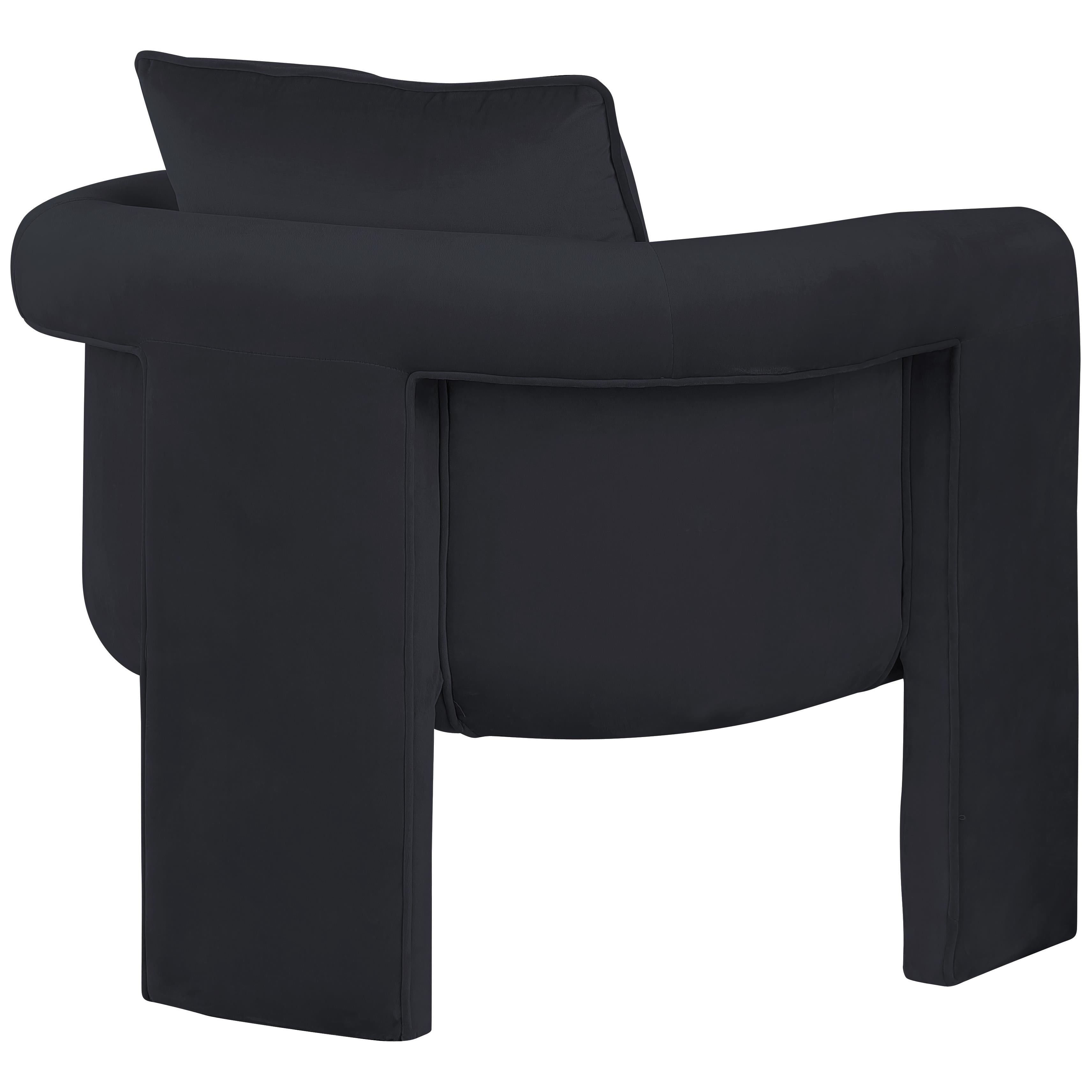 Meridian Sloan Black Velvet Accent Chair