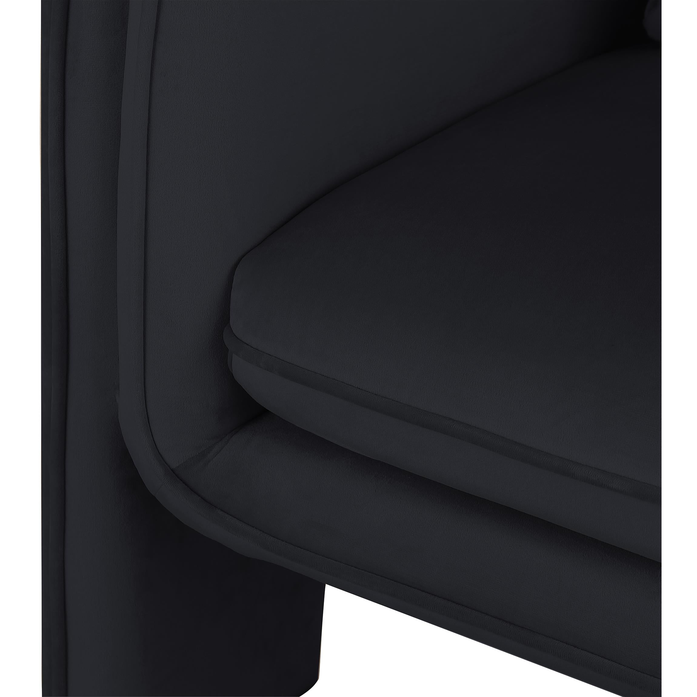 Meridian Sloan Black Velvet Accent Chair