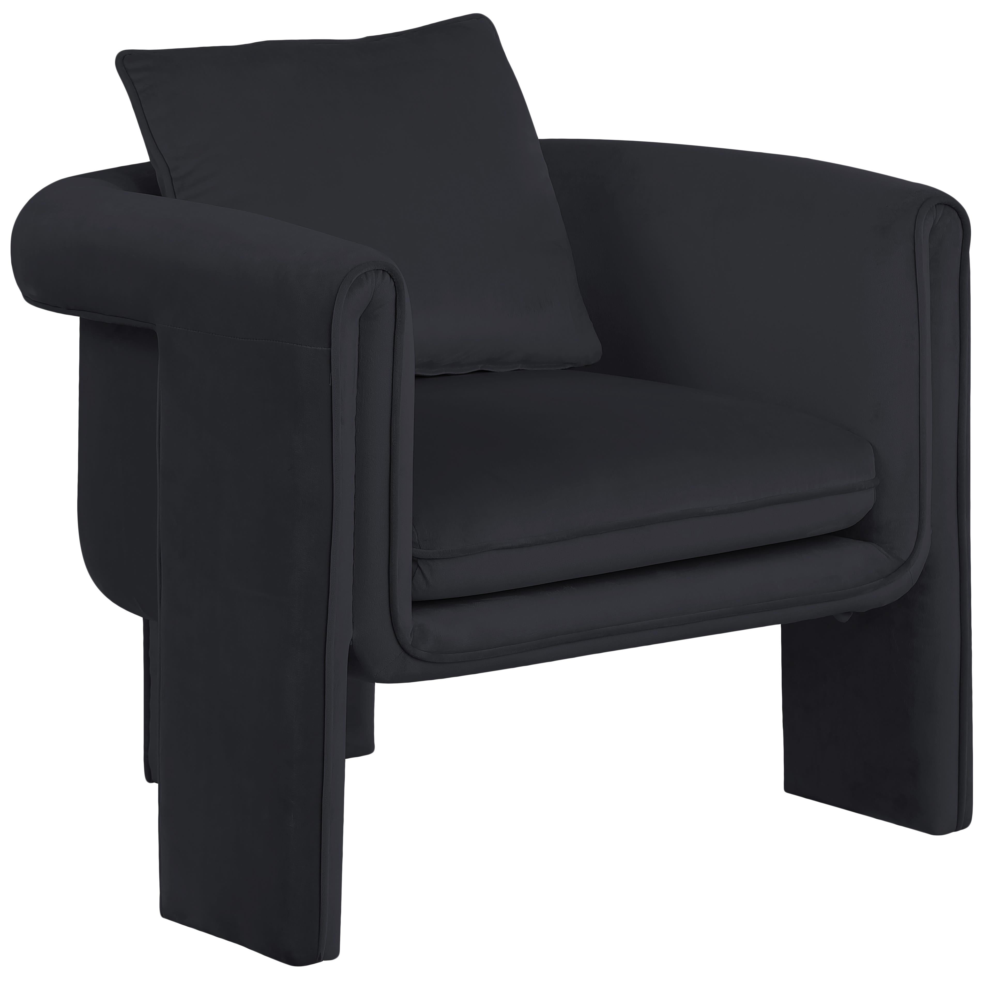 Meridian Sloan Black Velvet Accent Chair