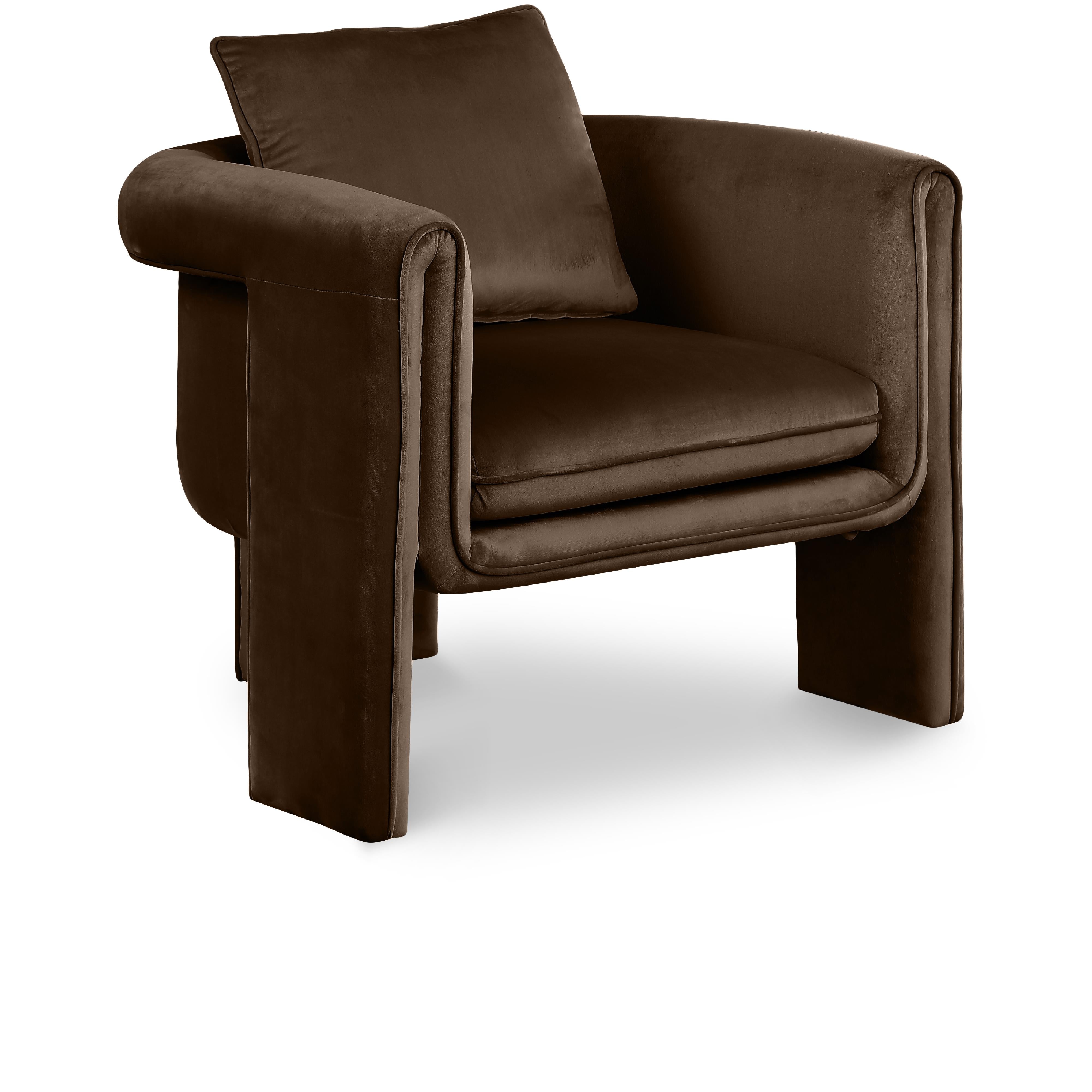 Meridian Sloan Brown Velvet Accent Chair