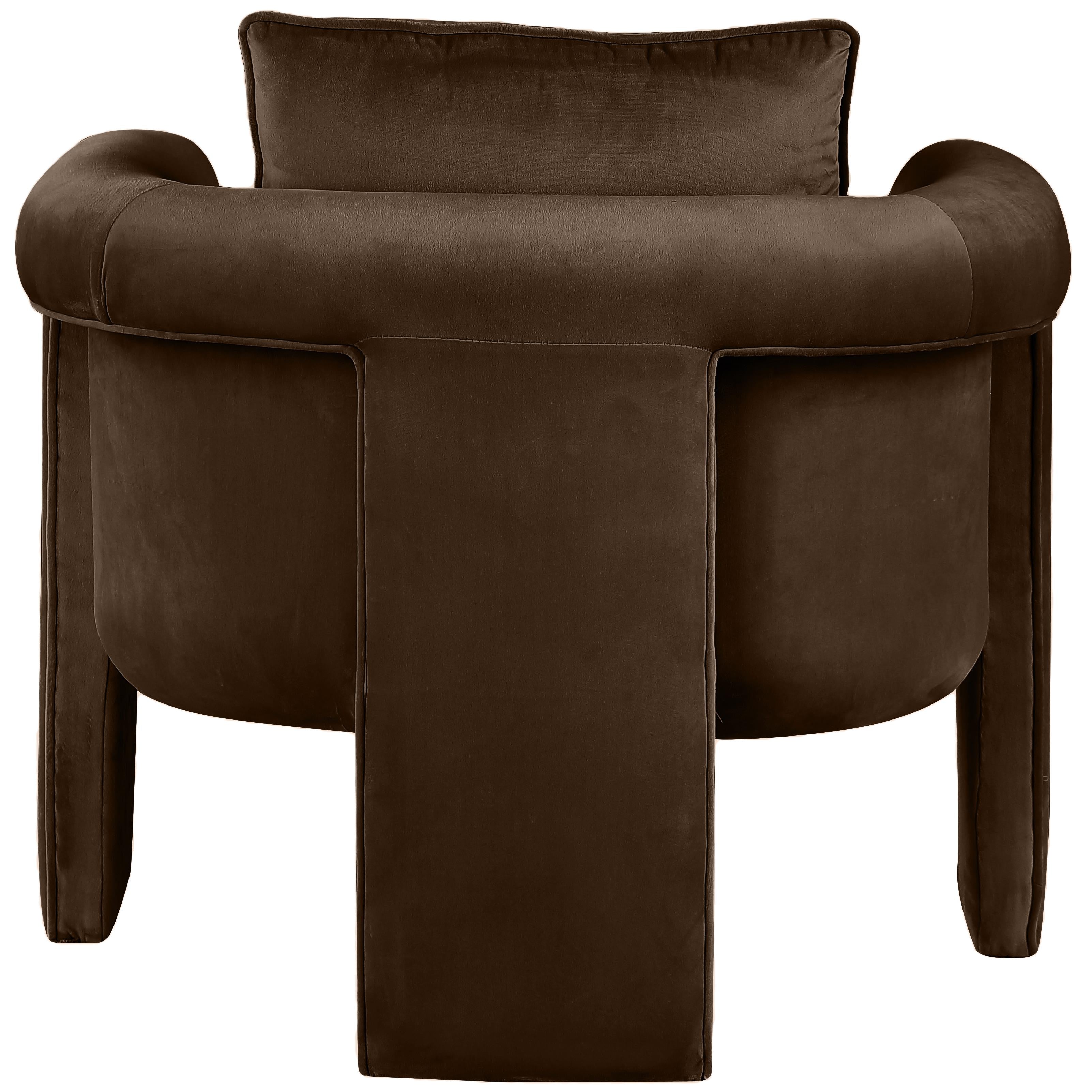 Meridian Sloan Brown Velvet Accent Chair