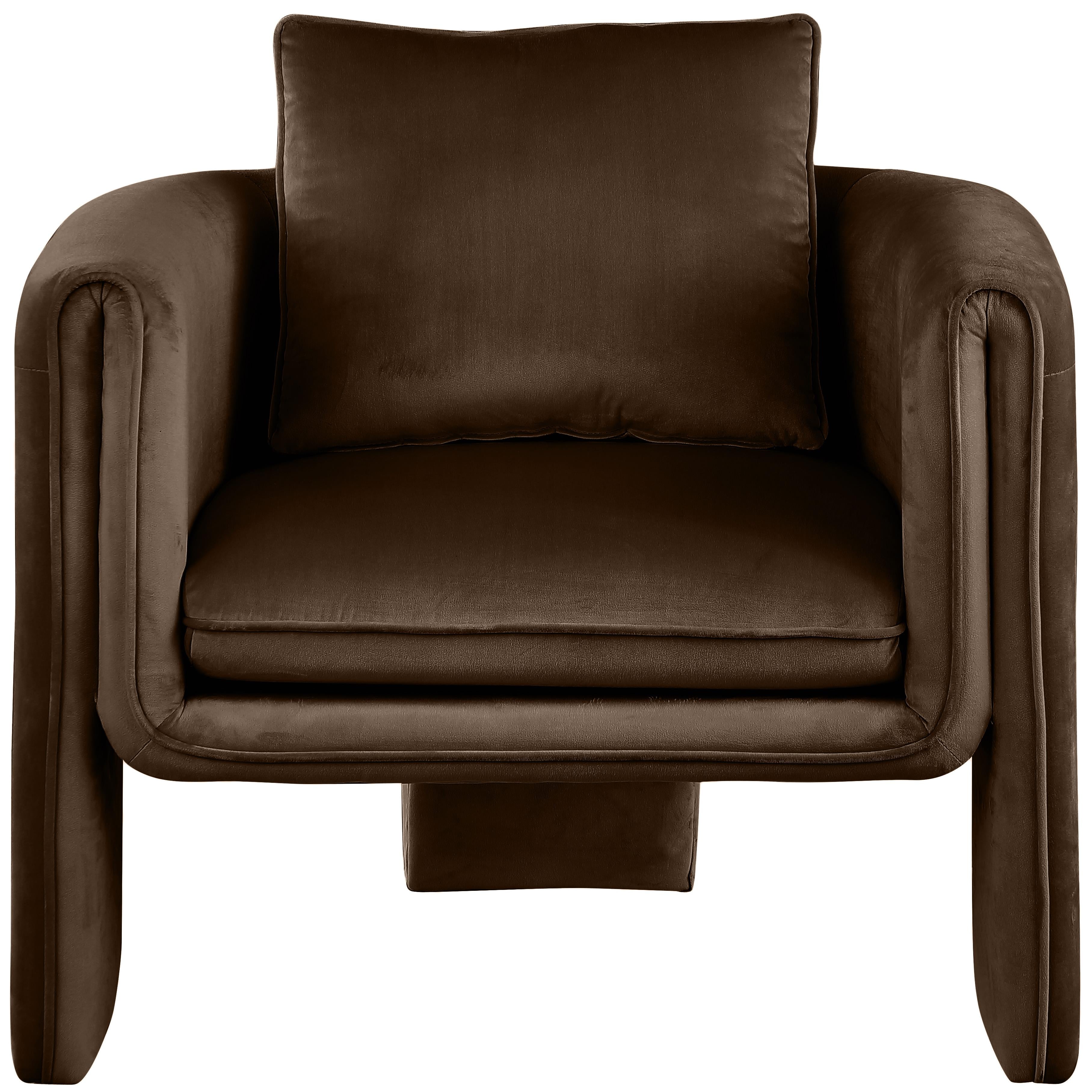 Meridian Sloan Brown Velvet Accent Chair