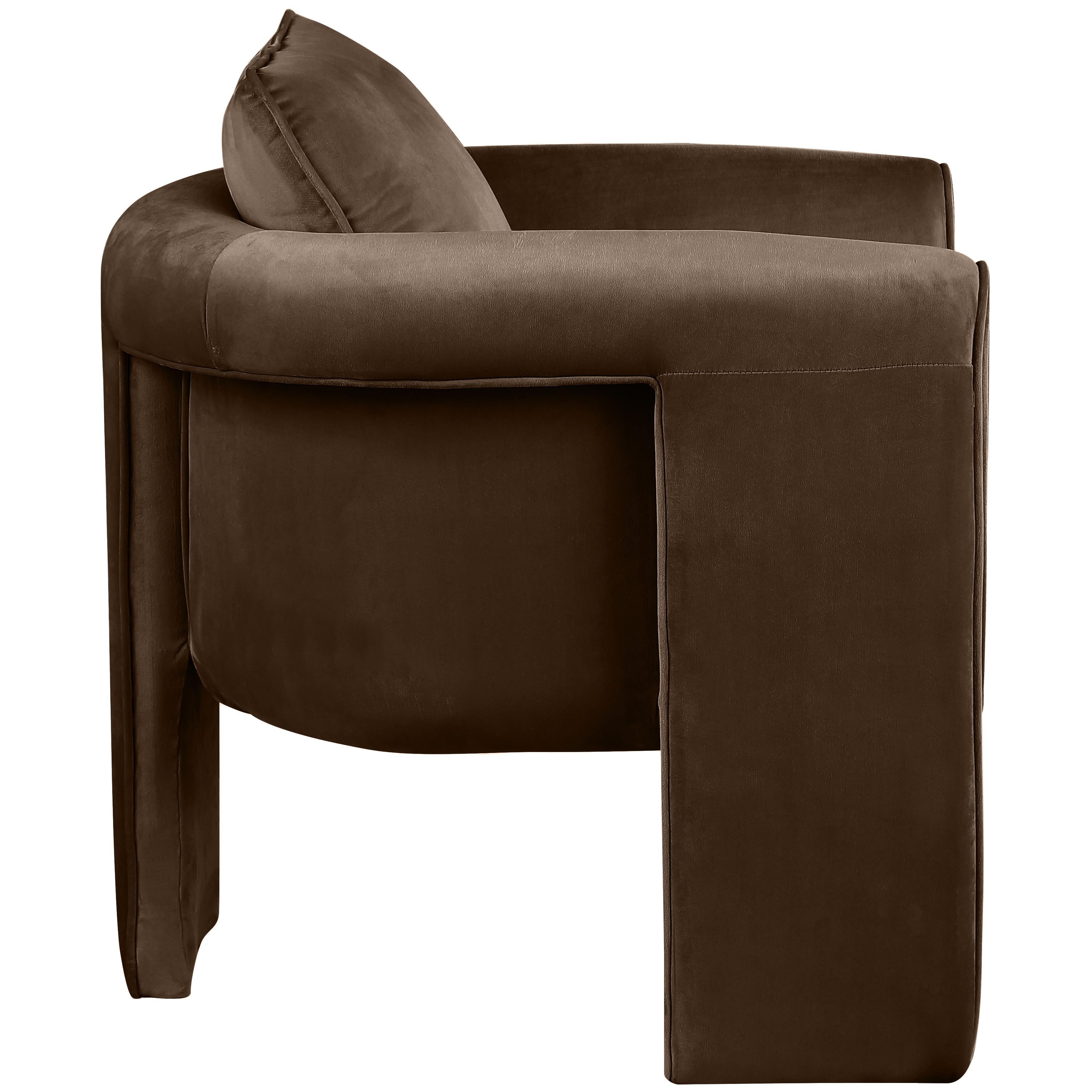 Meridian Sloan Brown Velvet Accent Chair