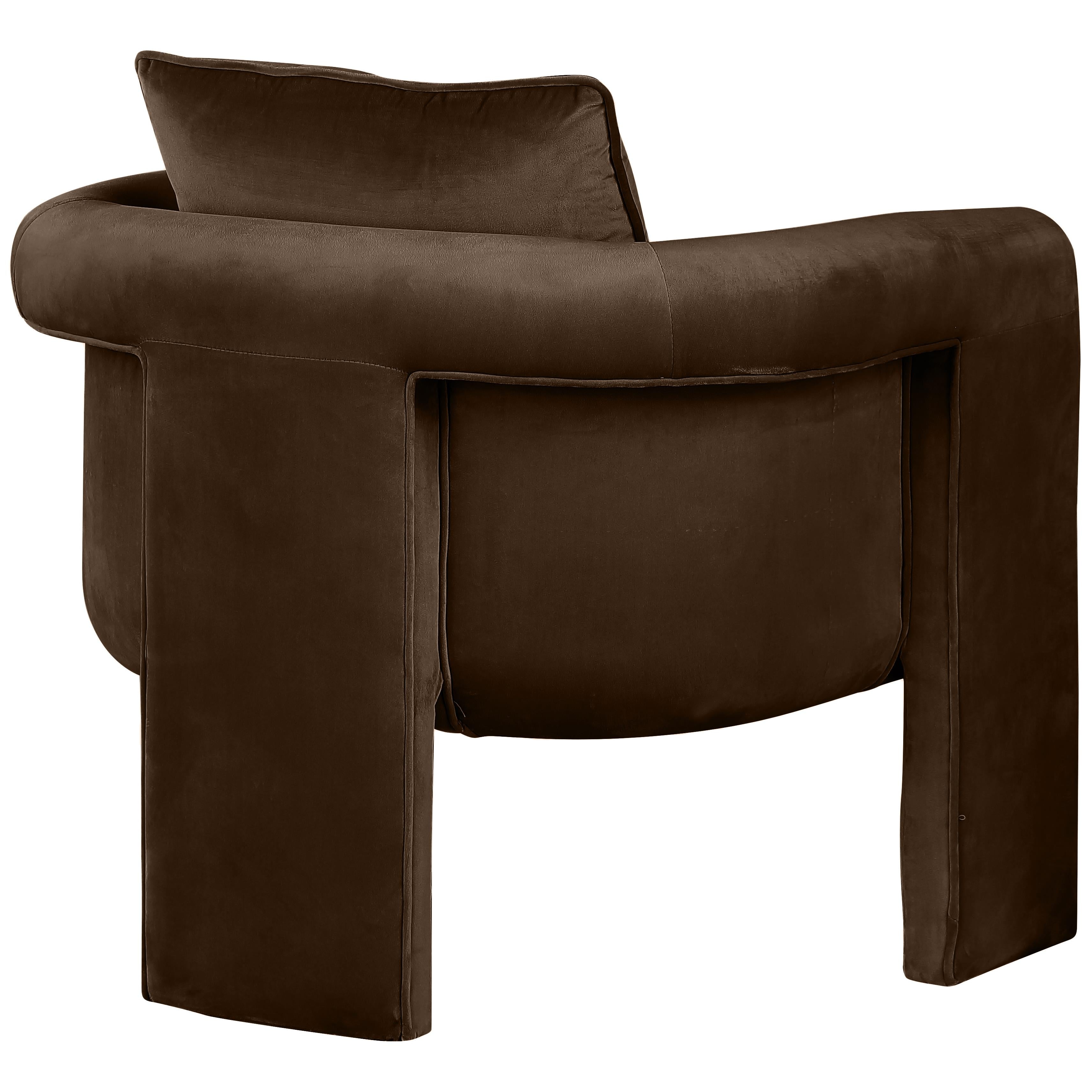 Meridian Sloan Brown Velvet Accent Chair