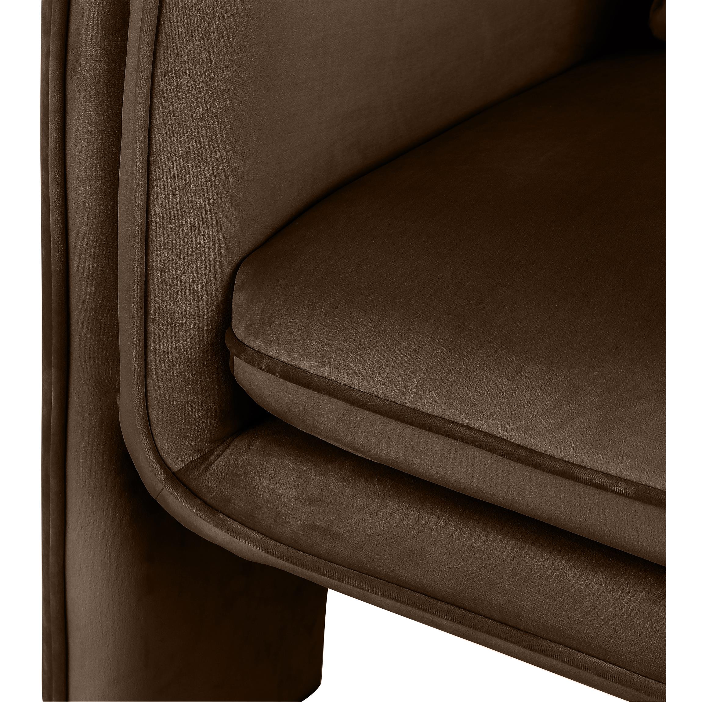 Meridian Sloan Brown Velvet Accent Chair