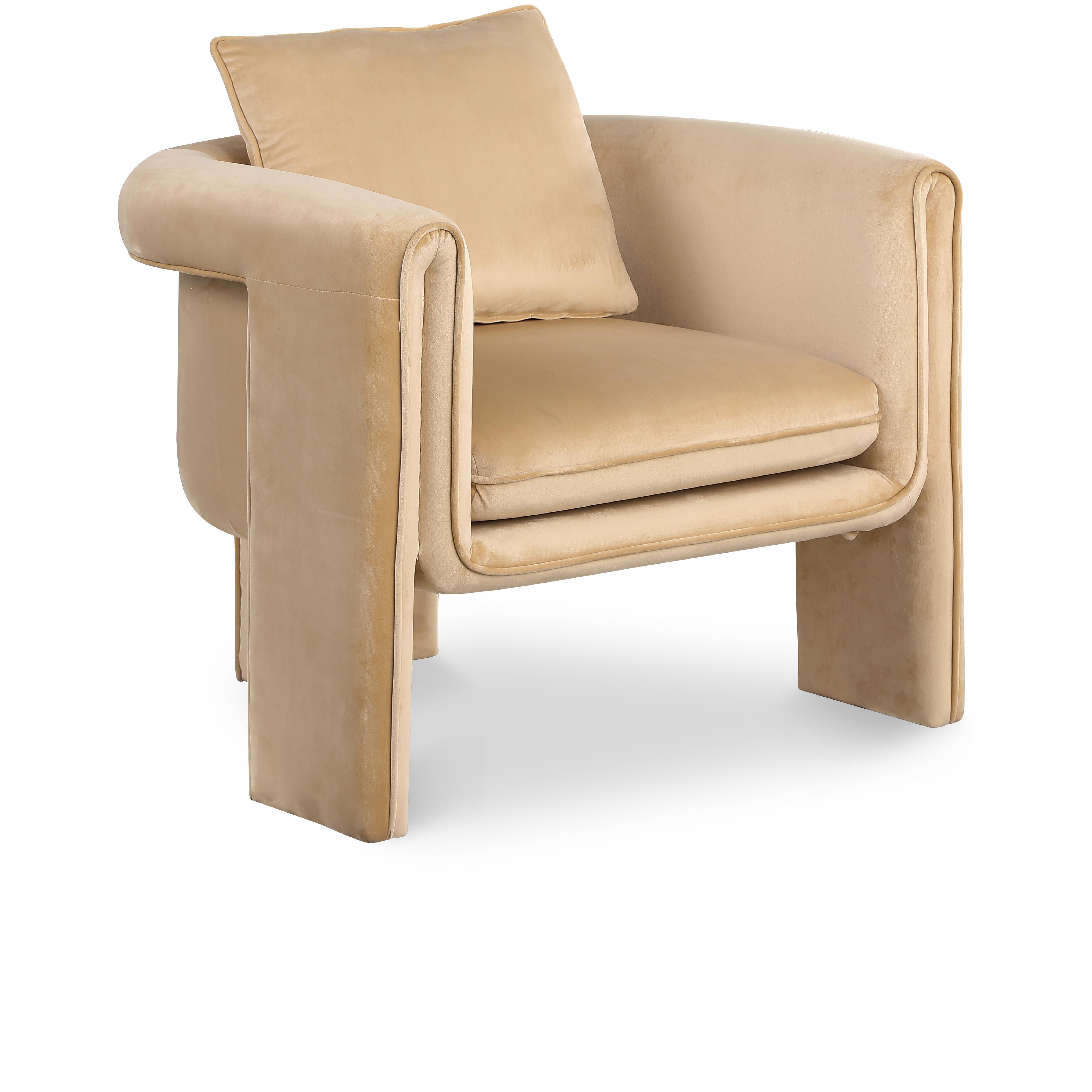 Meridian Sloan Camel Velvet Accent Chair