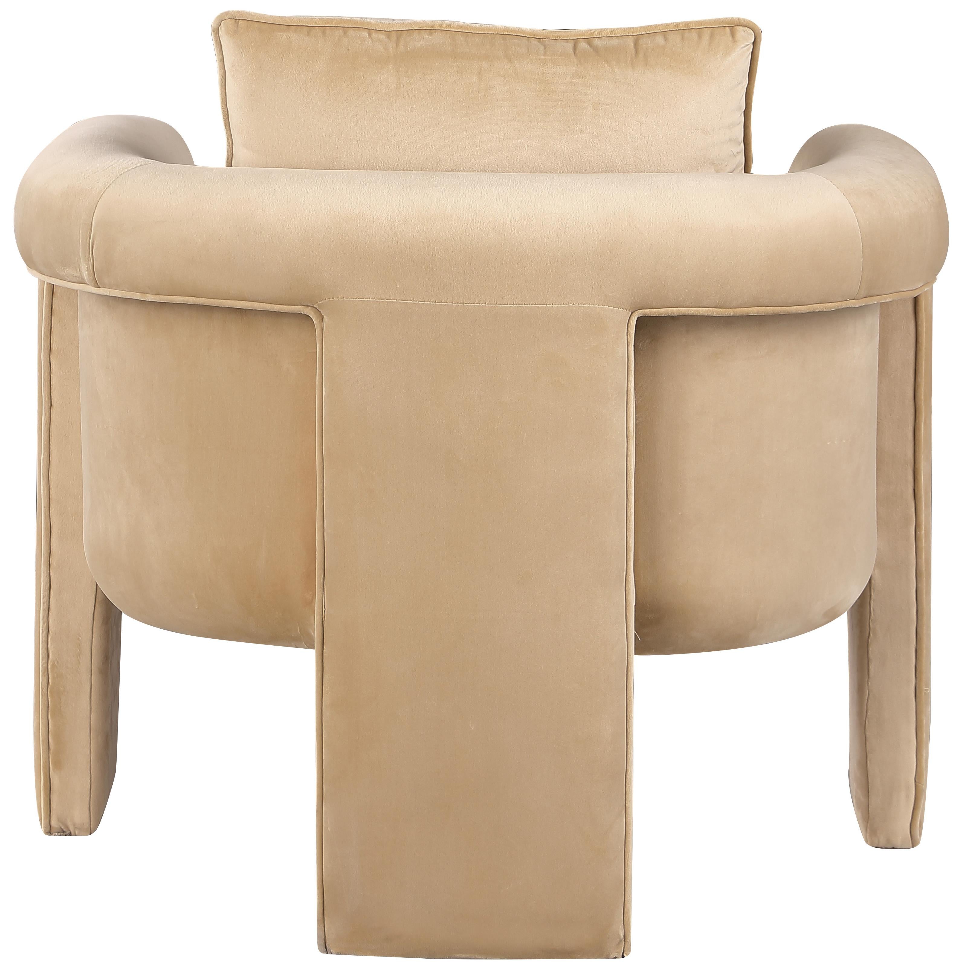 Meridian Sloan Camel Velvet Accent Chair