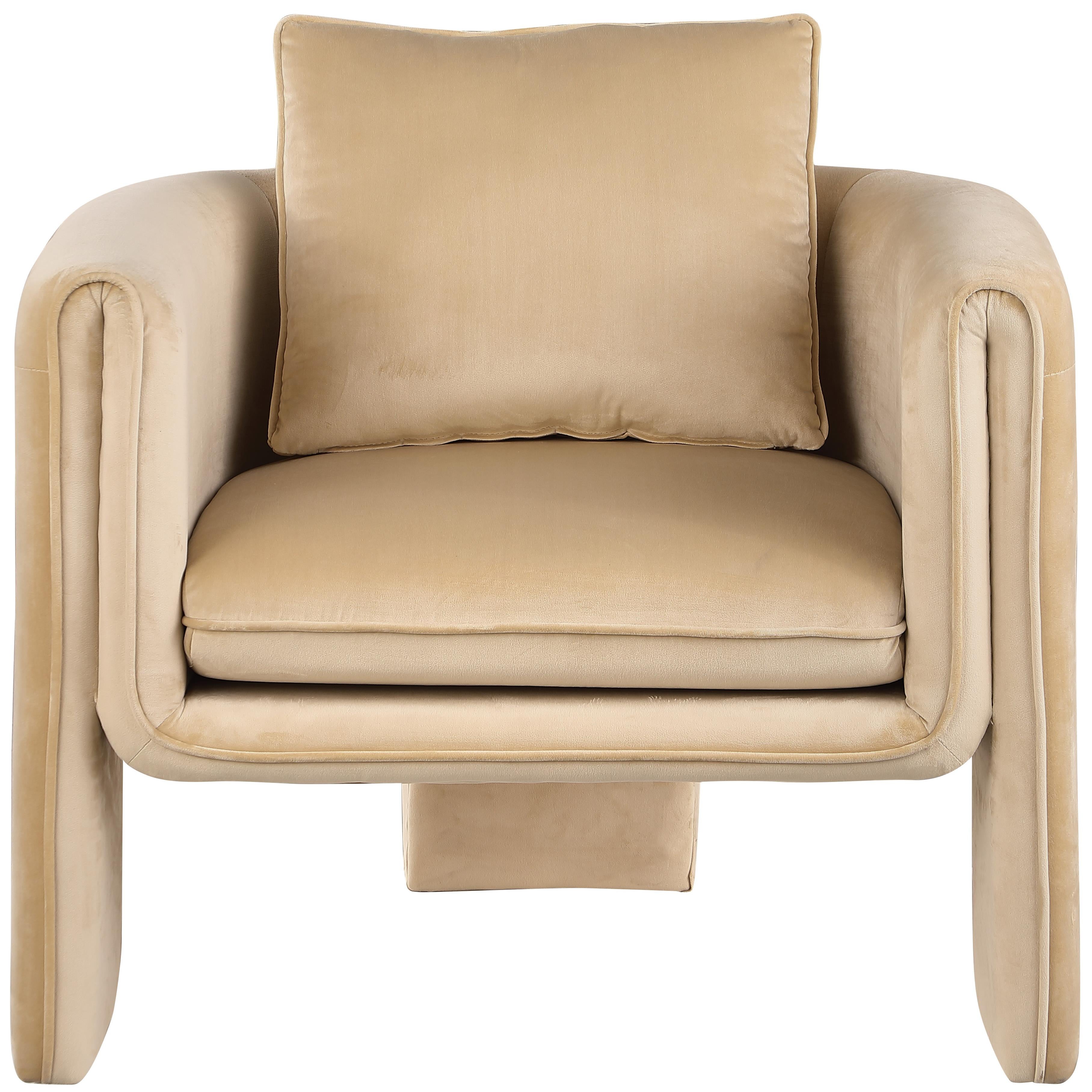 Meridian Sloan Camel Velvet Accent Chair