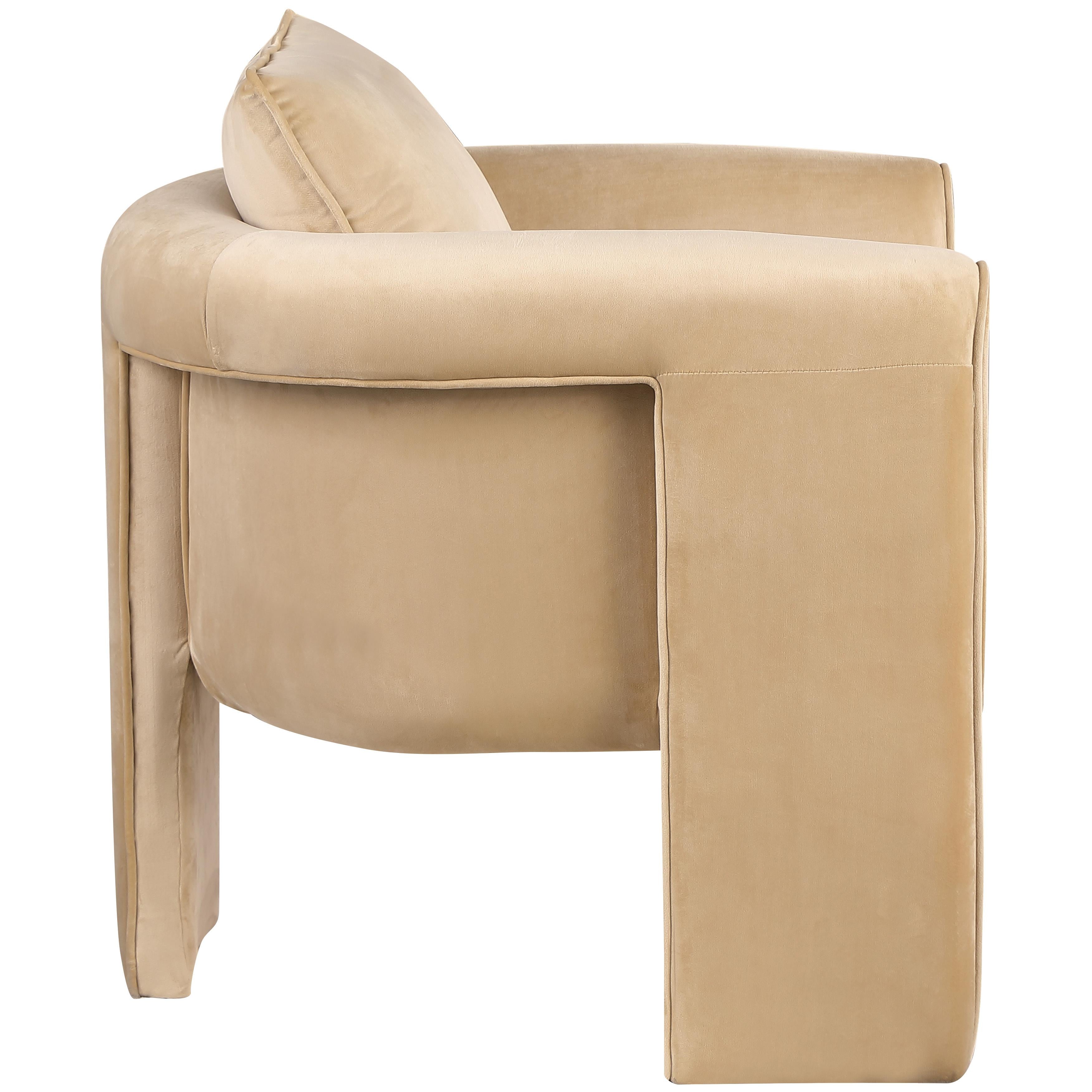 Meridian Sloan Camel Velvet Accent Chair