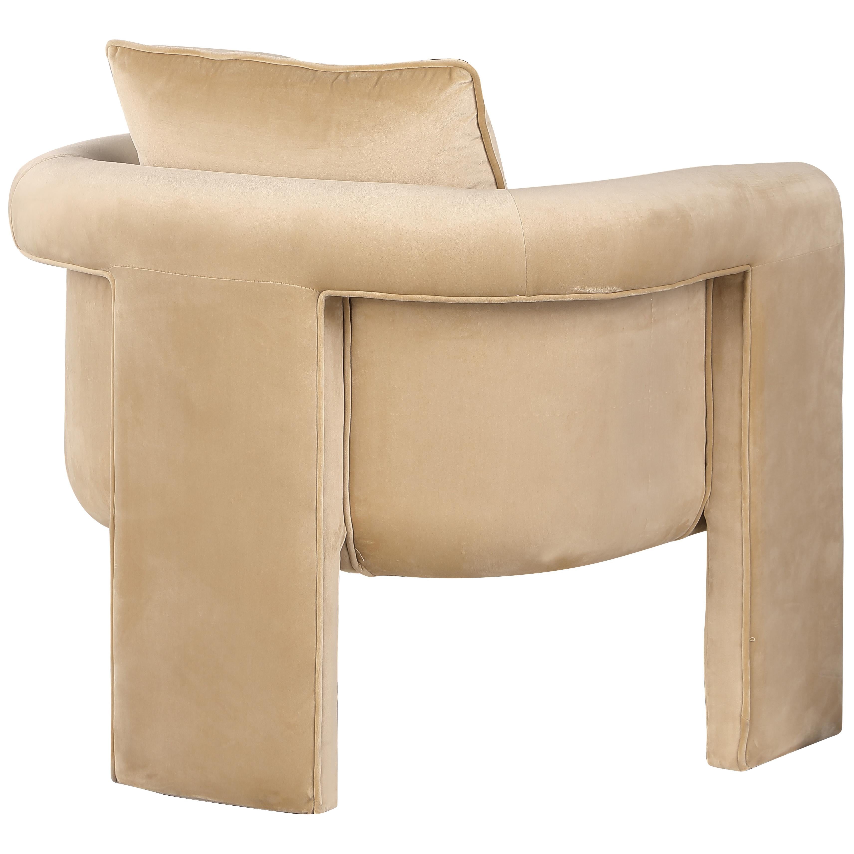 Meridian Sloan Camel Velvet Accent Chair