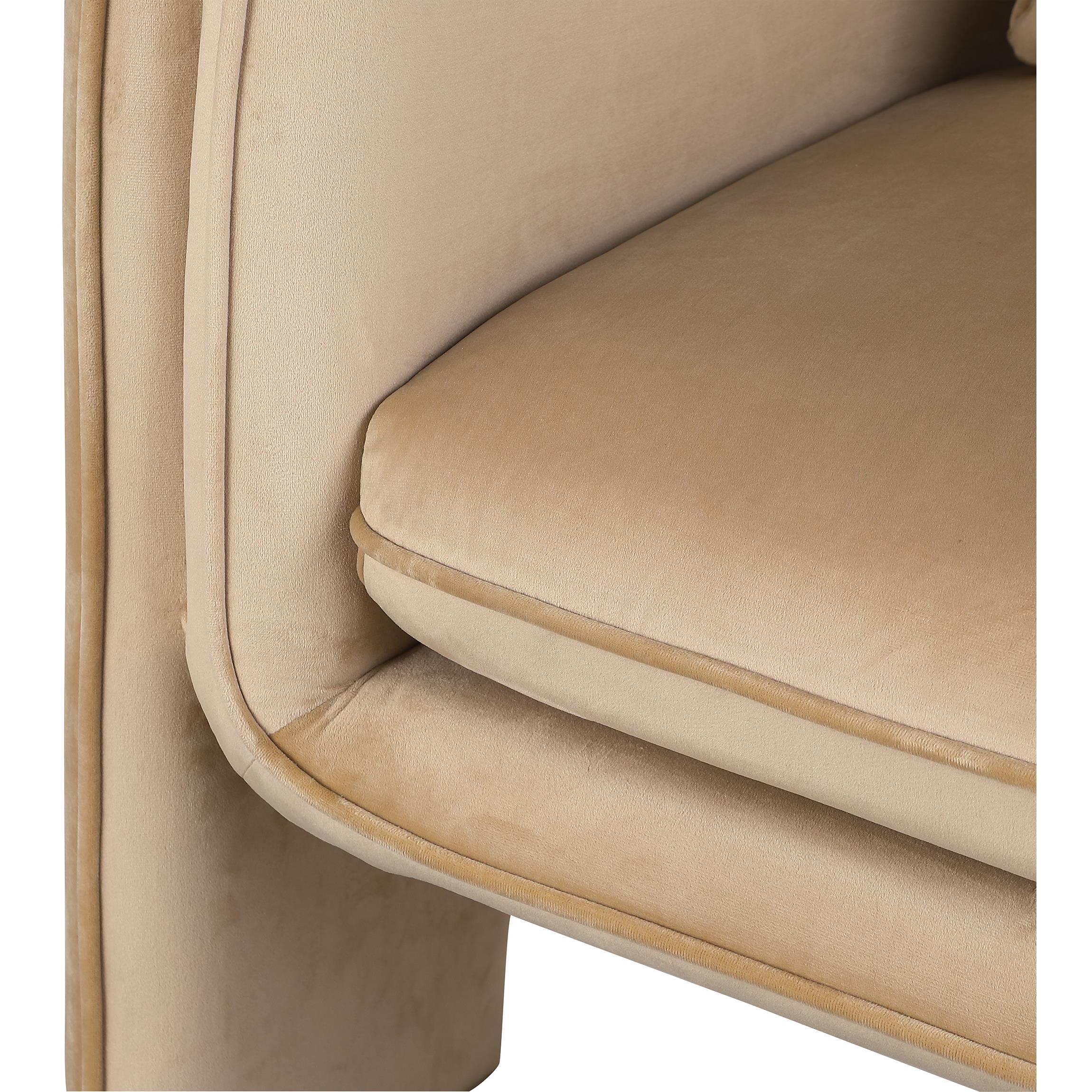 Meridian Sloan Camel Velvet Accent Chair