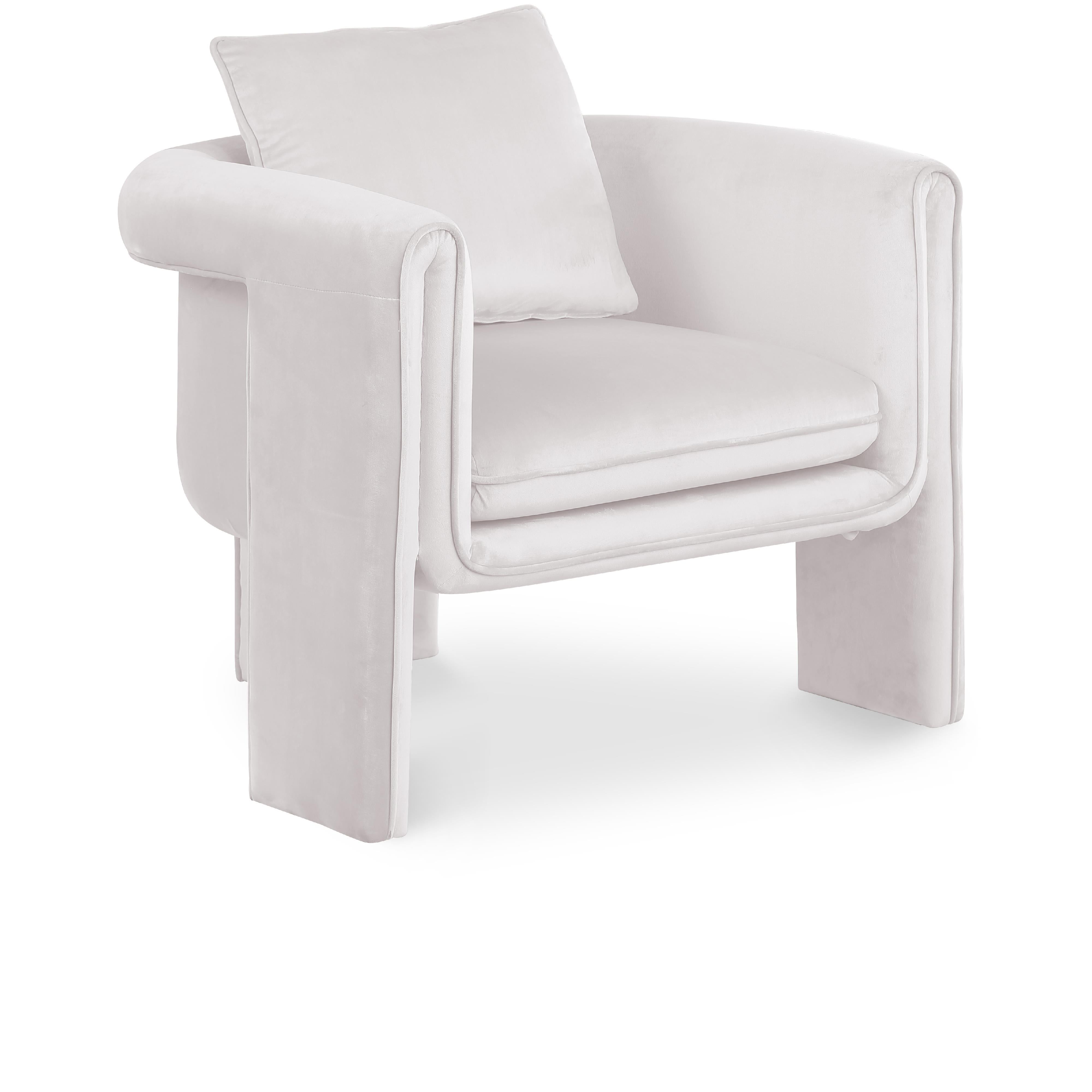 Meridian Sloan Cream Velvet Accent Chair