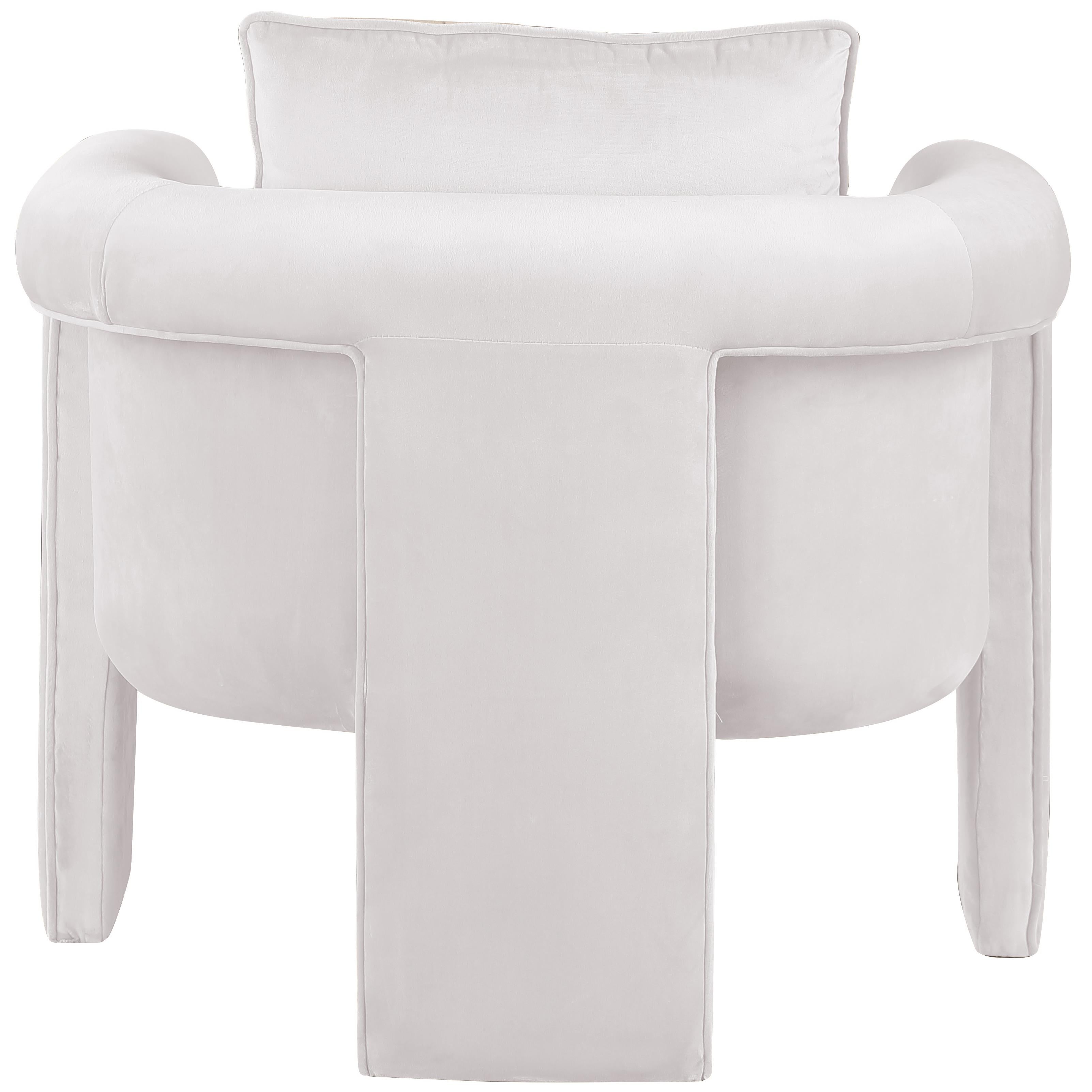 Meridian Sloan Cream Velvet Accent Chair