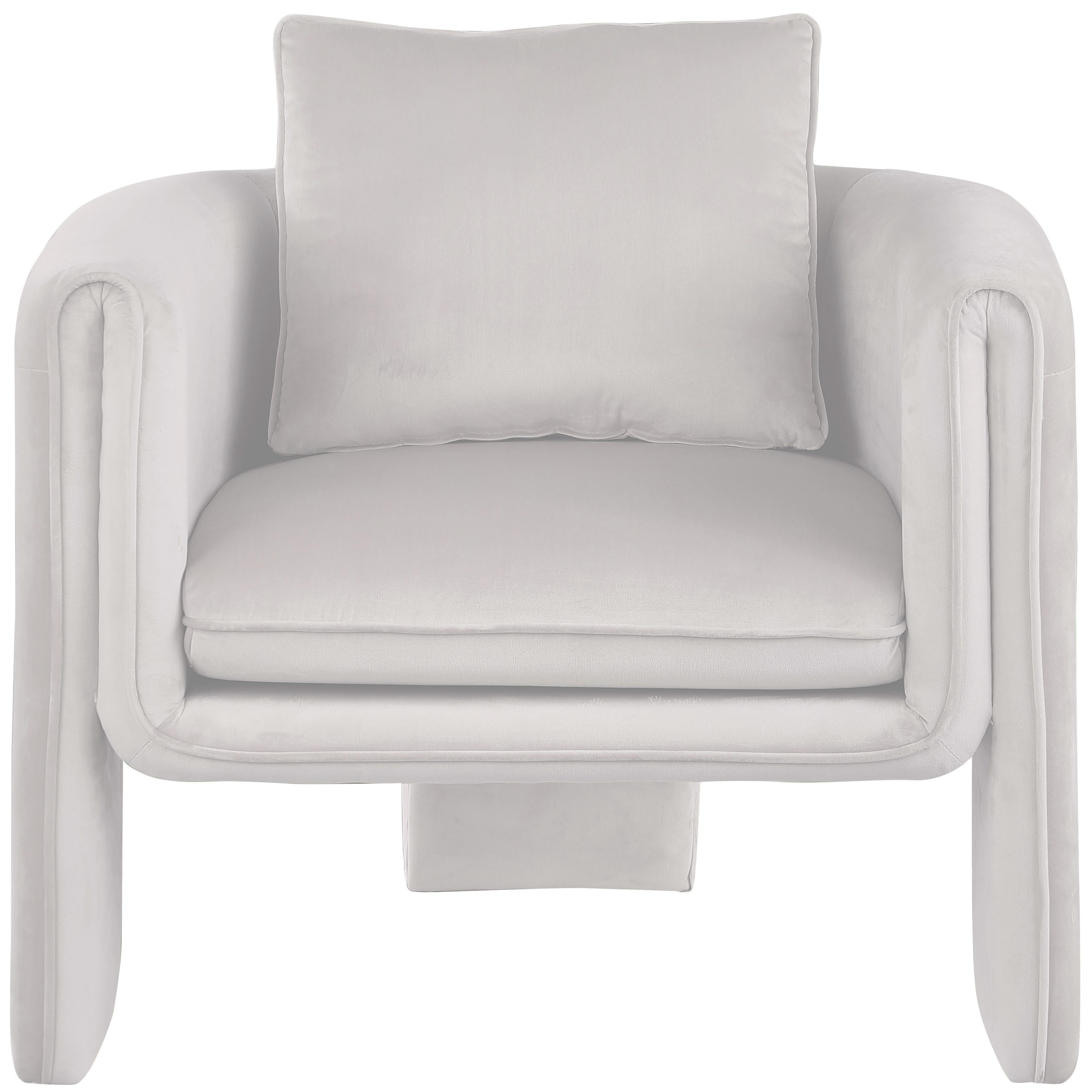 Meridian Sloan Cream Velvet Accent Chair