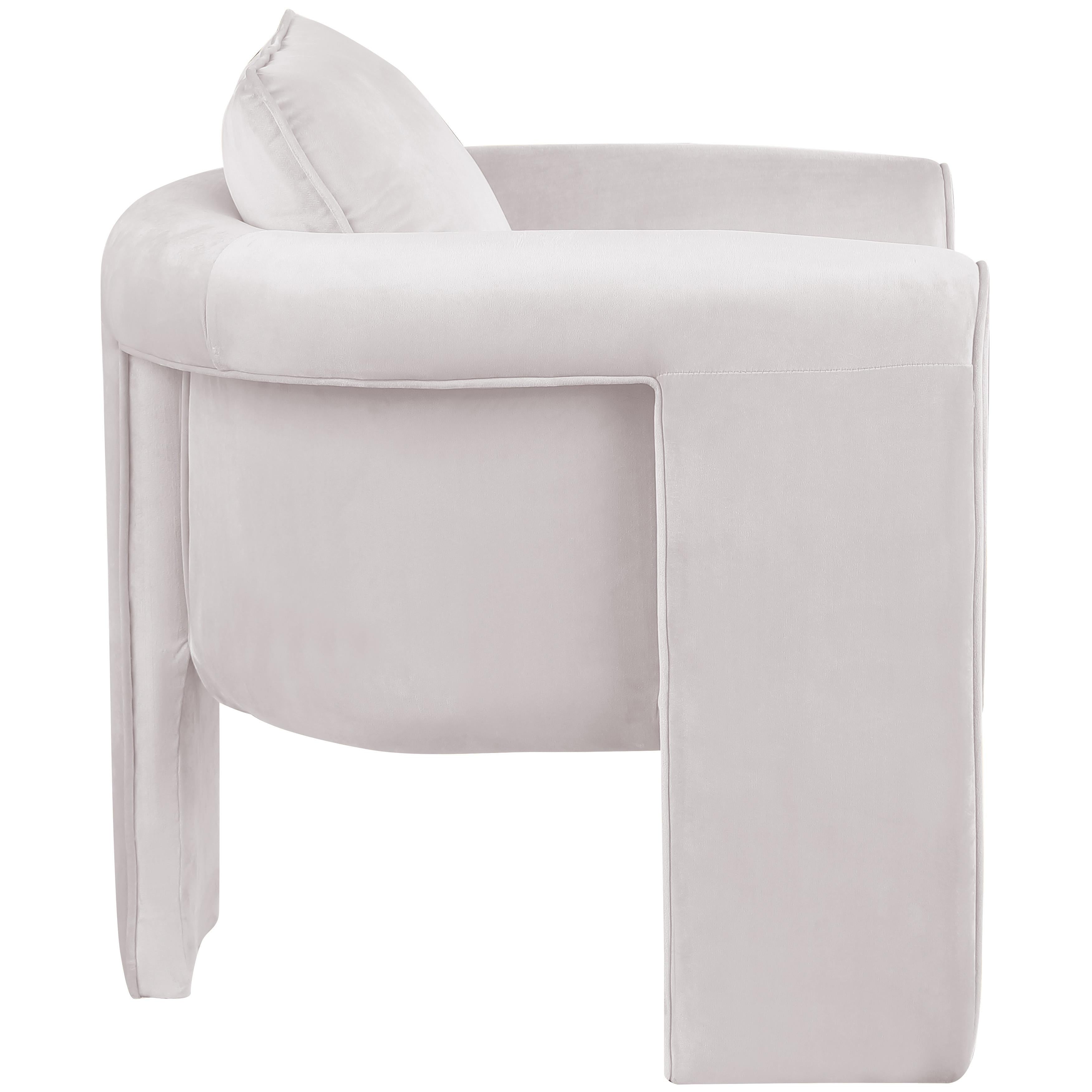 Meridian Sloan Cream Velvet Accent Chair