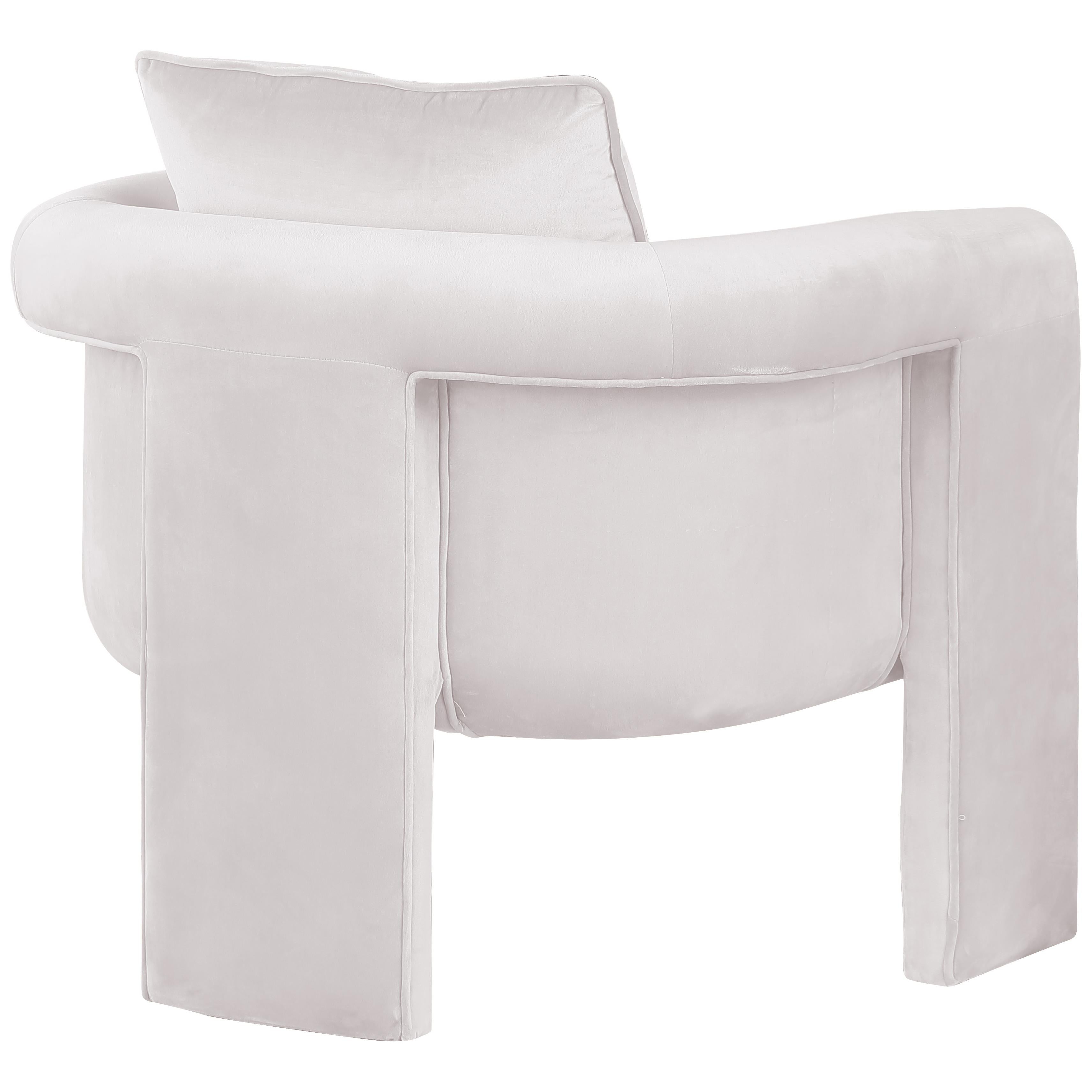 Meridian Sloan Cream Velvet Accent Chair