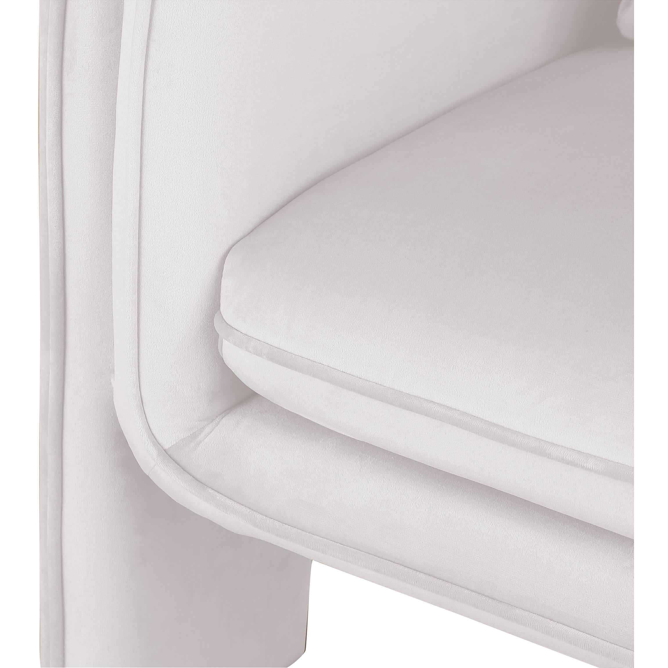 Meridian Sloan Cream Velvet Accent Chair