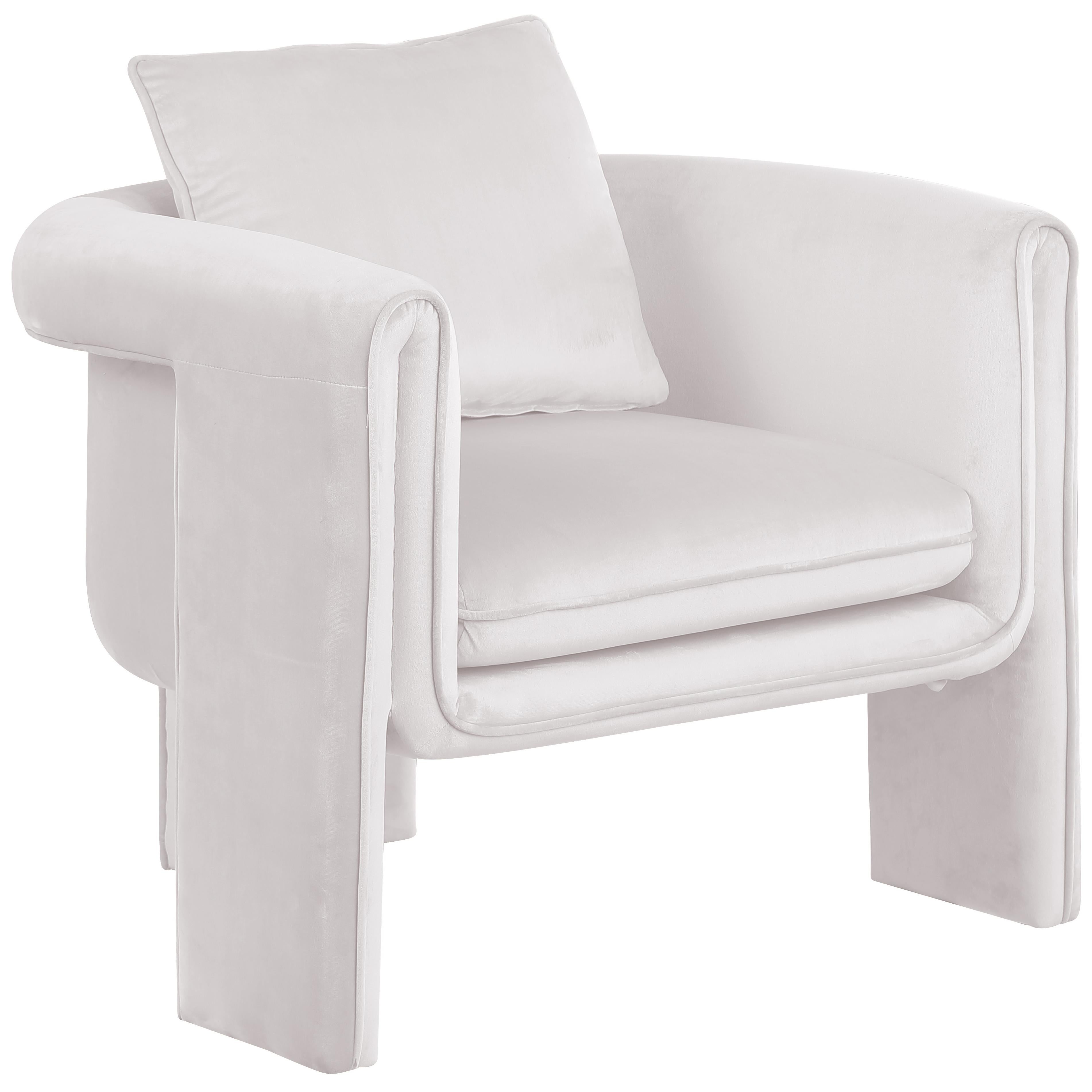 Meridian Sloan Cream Velvet Accent Chair