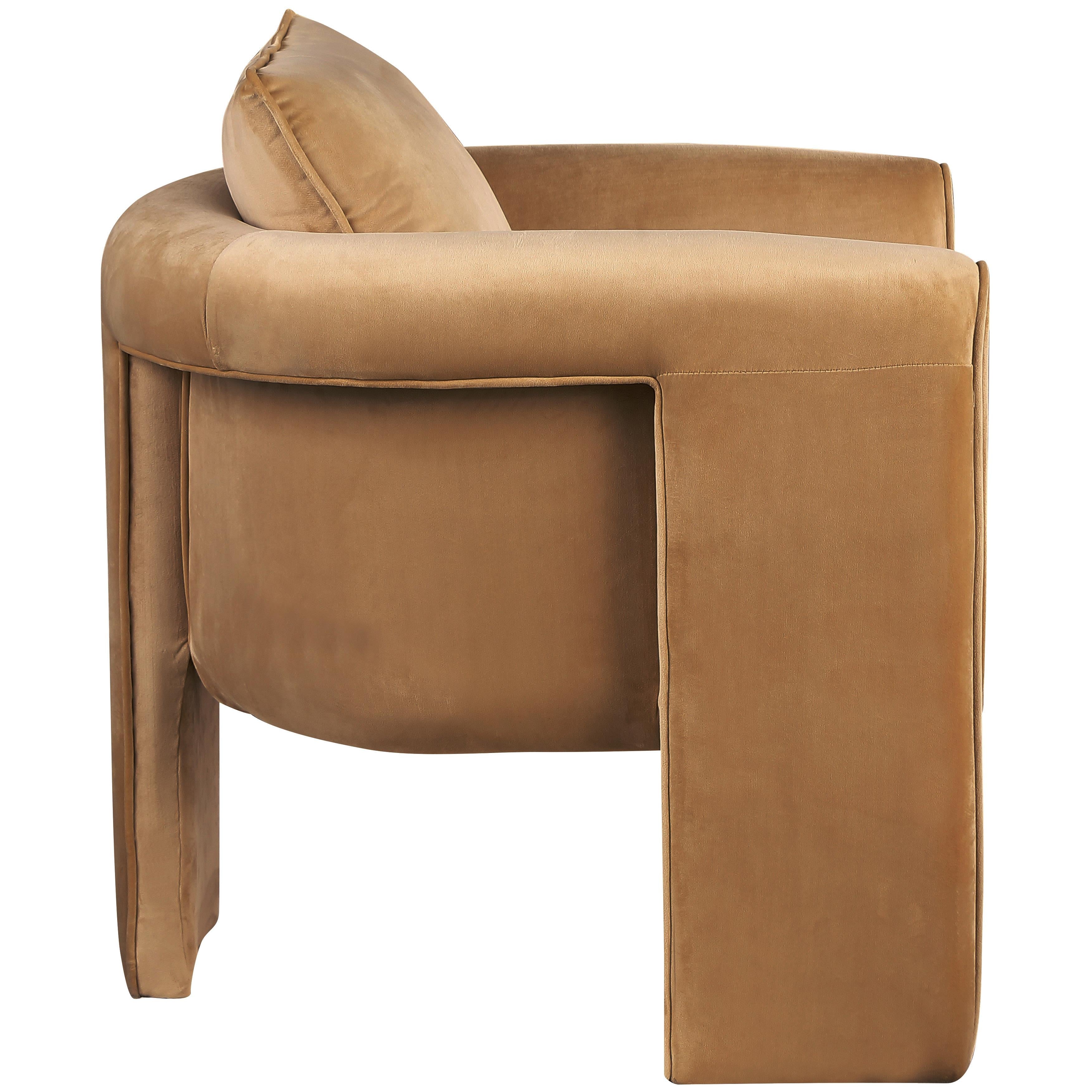 Meridian Sloan Saddle Velvet Accent Chair