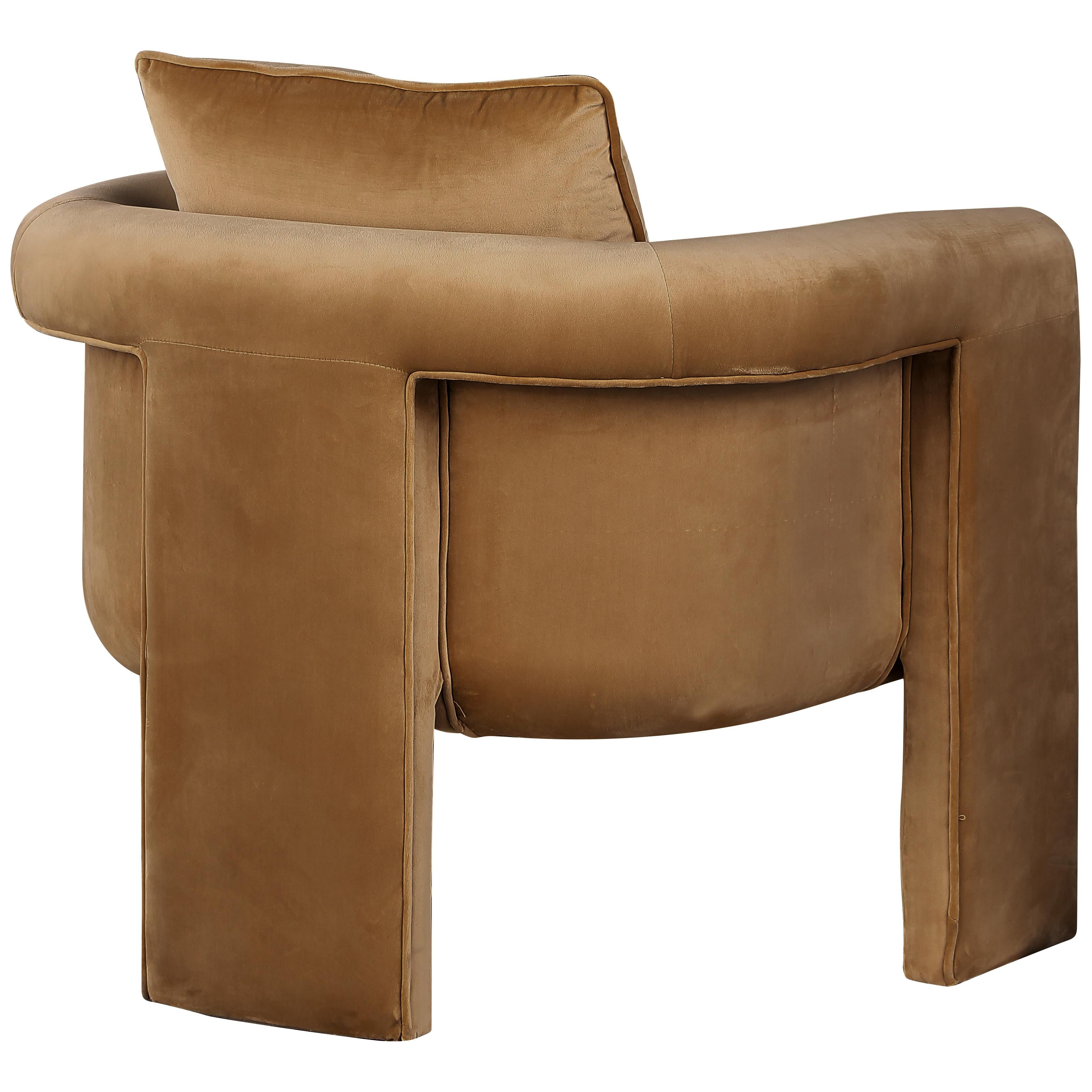 Meridian Sloan Saddle Velvet Accent Chair