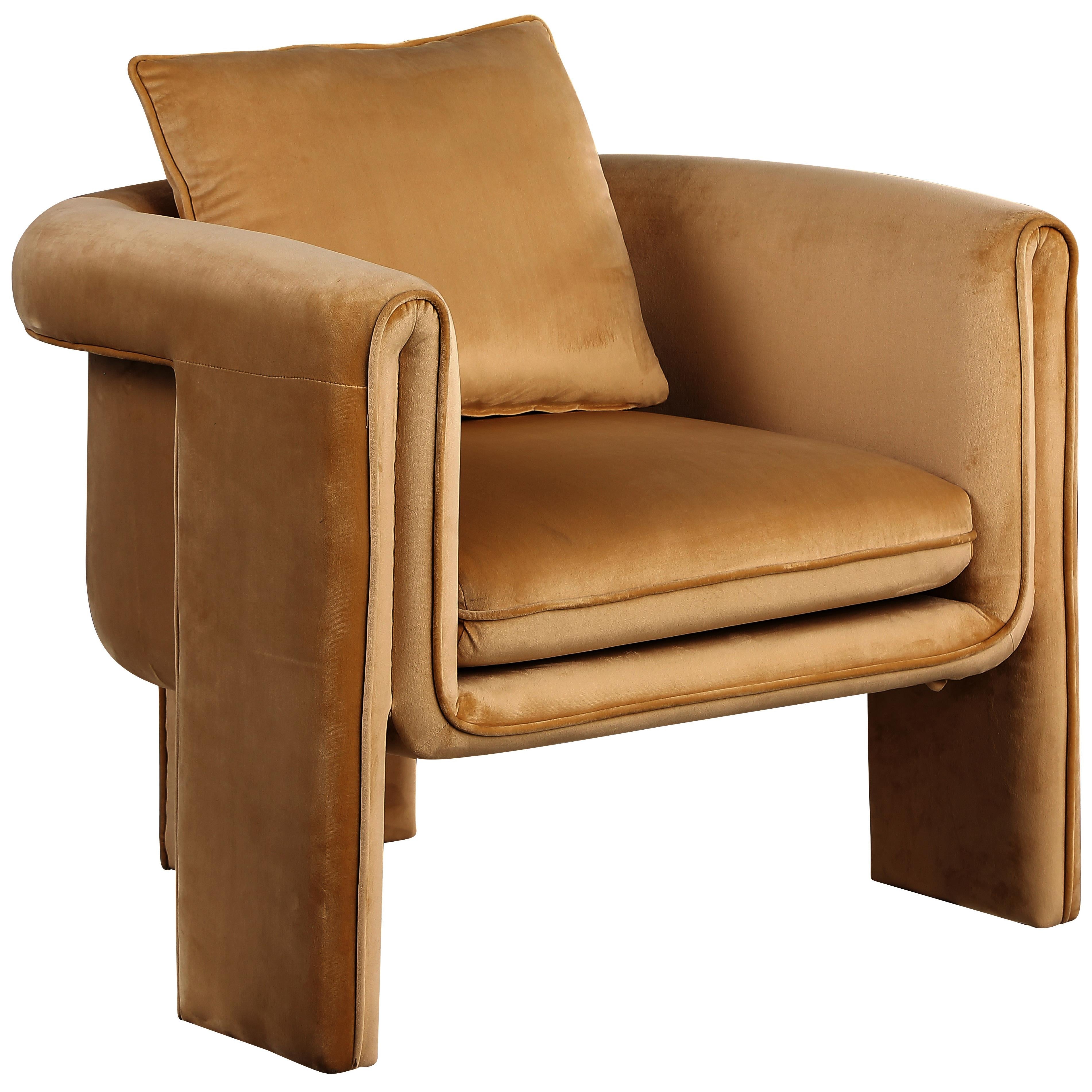 Meridian Sloan Saddle Velvet Accent Chair