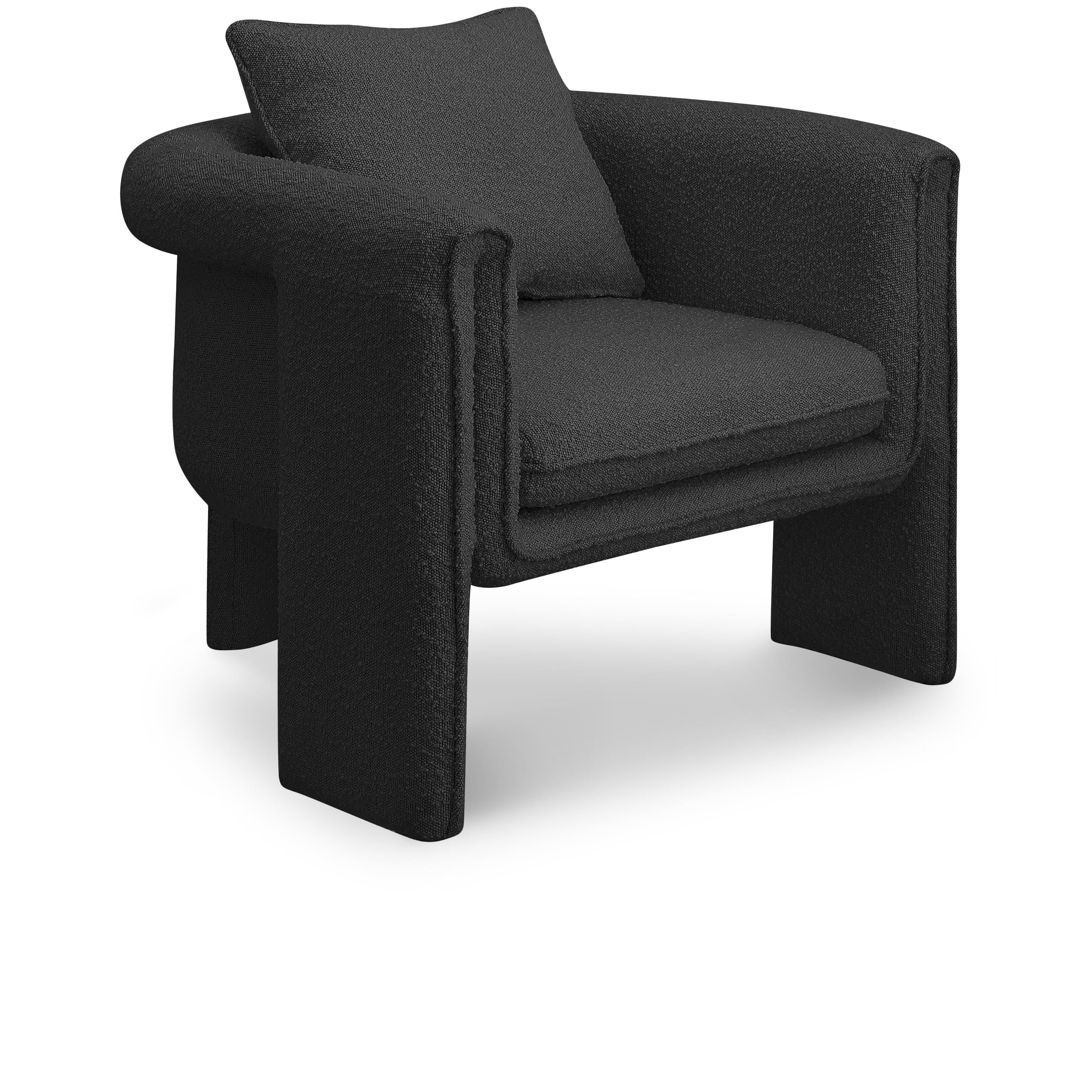 Meridian Stylus Black Boucle Fabric Accent Chair