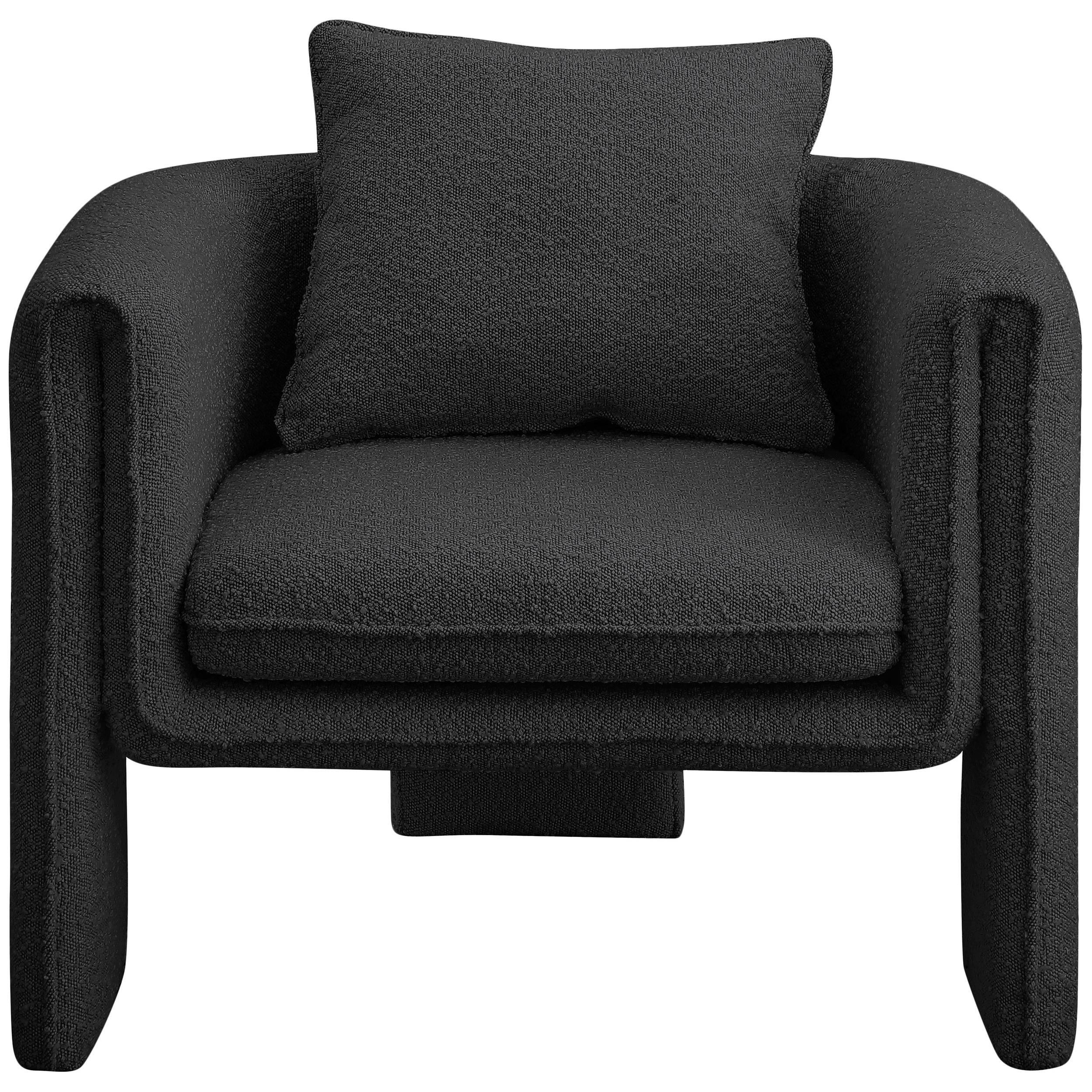 Meridian Stylus Black Boucle Fabric Accent Chair