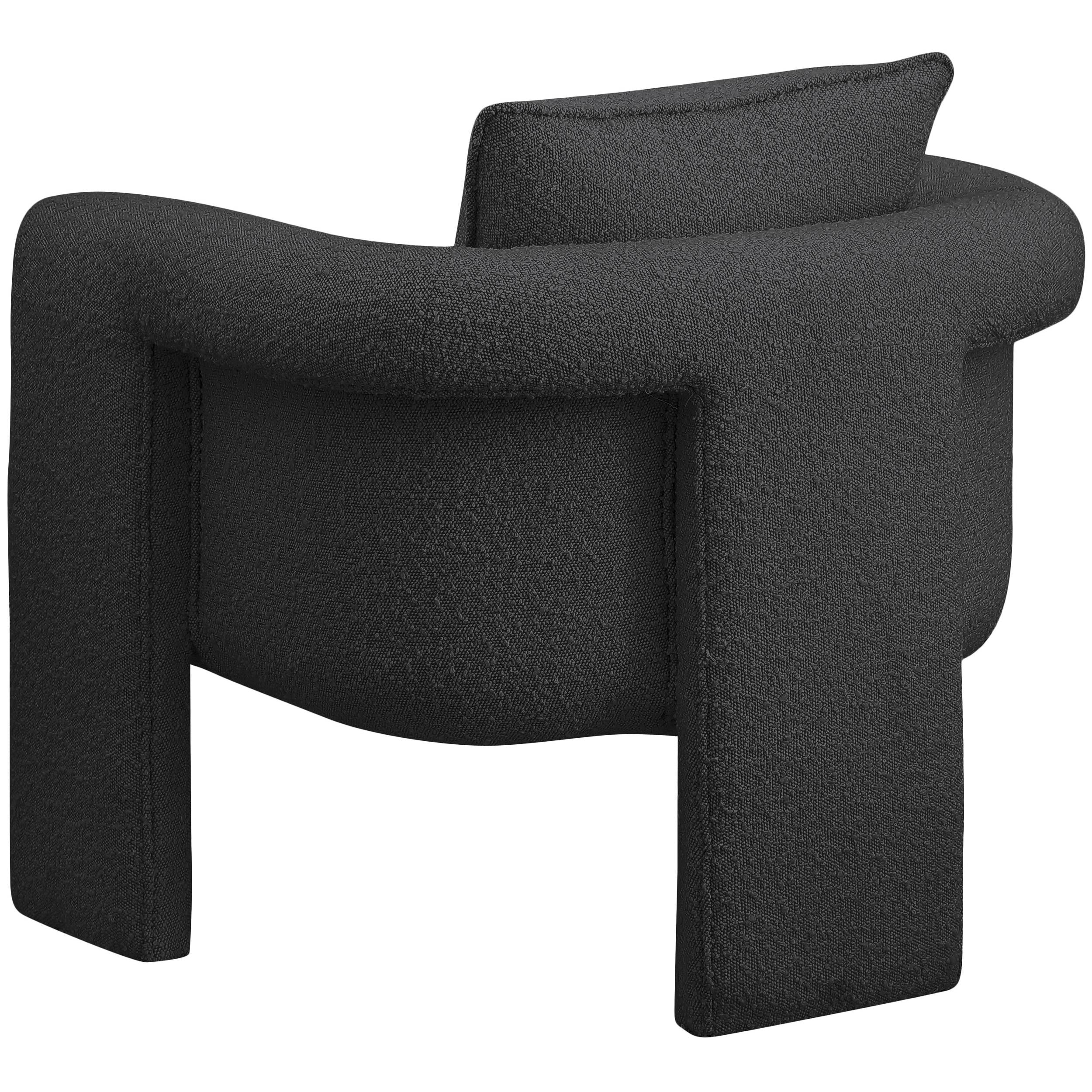 Meridian Stylus Black Boucle Fabric Accent Chair