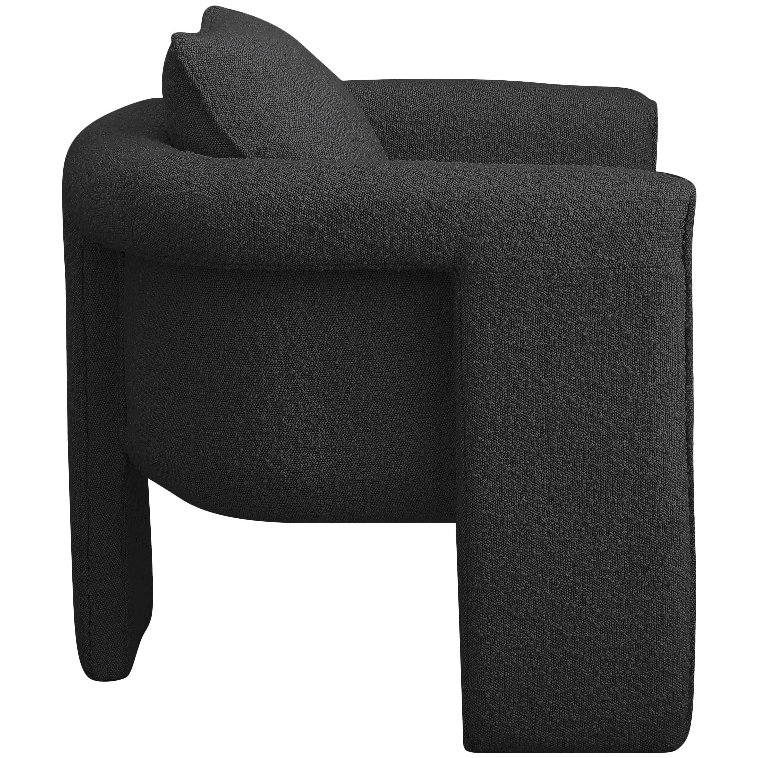 Meridian Stylus Black Boucle Fabric Accent Chair