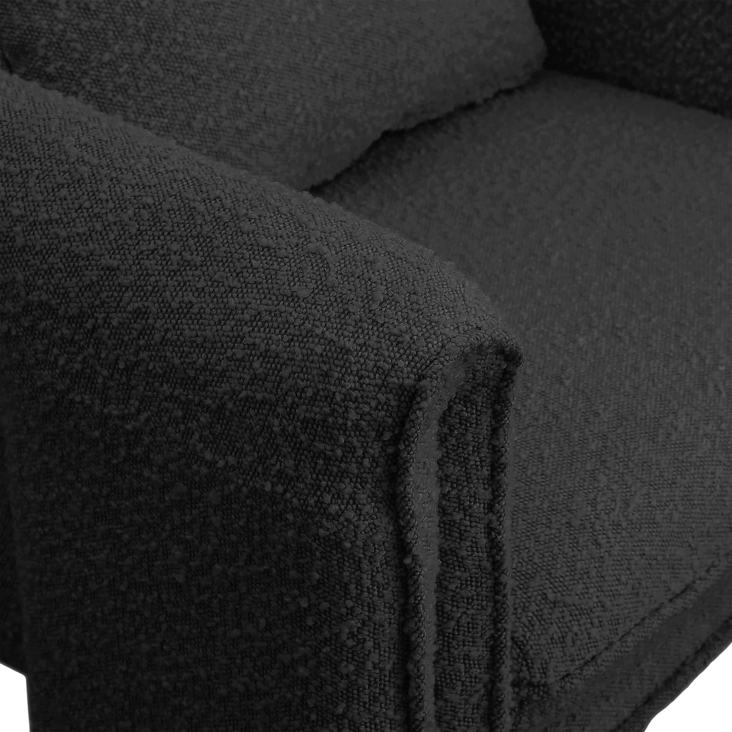 Meridian Stylus Black Boucle Fabric Accent Chair