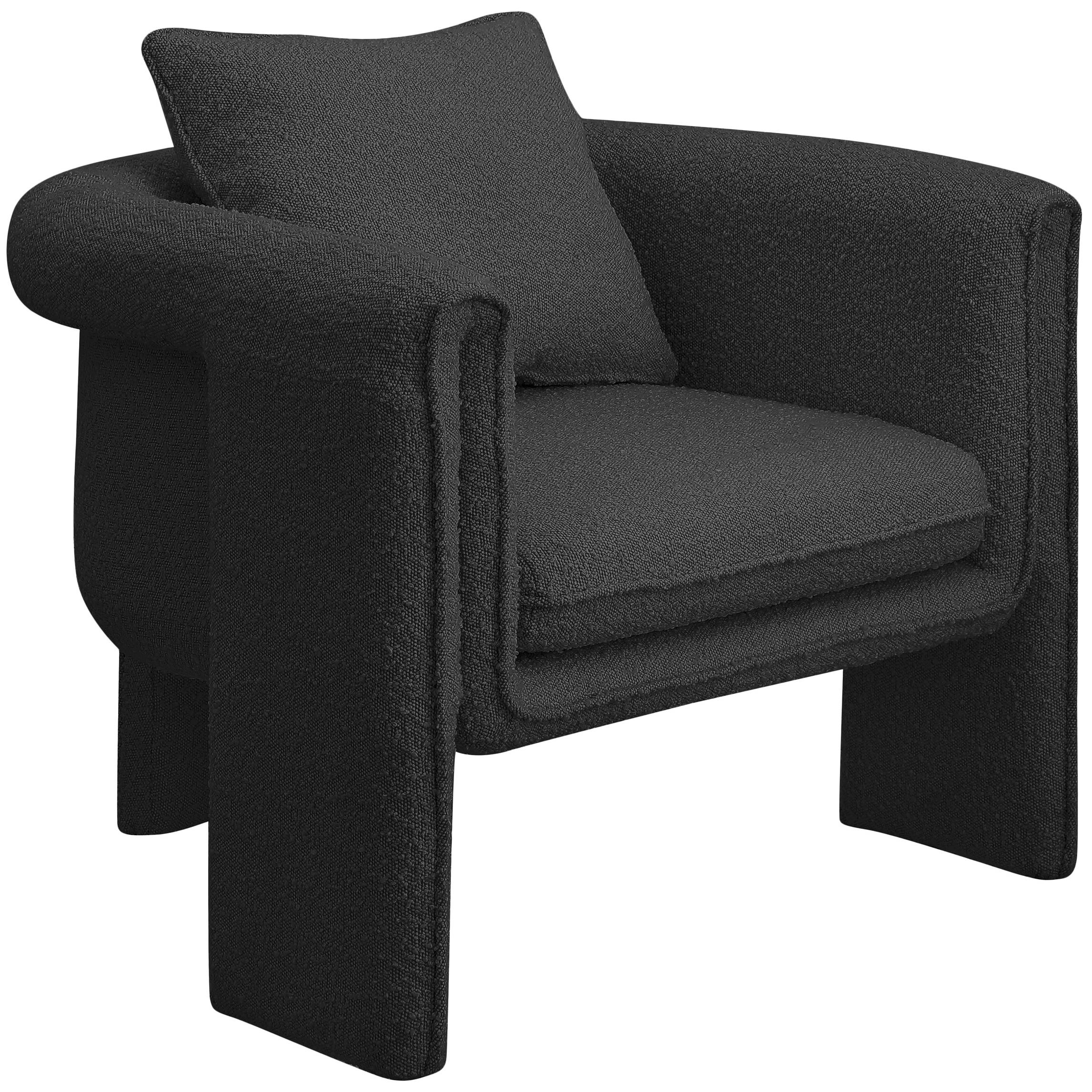 Meridian Stylus Black Boucle Fabric Accent Chair